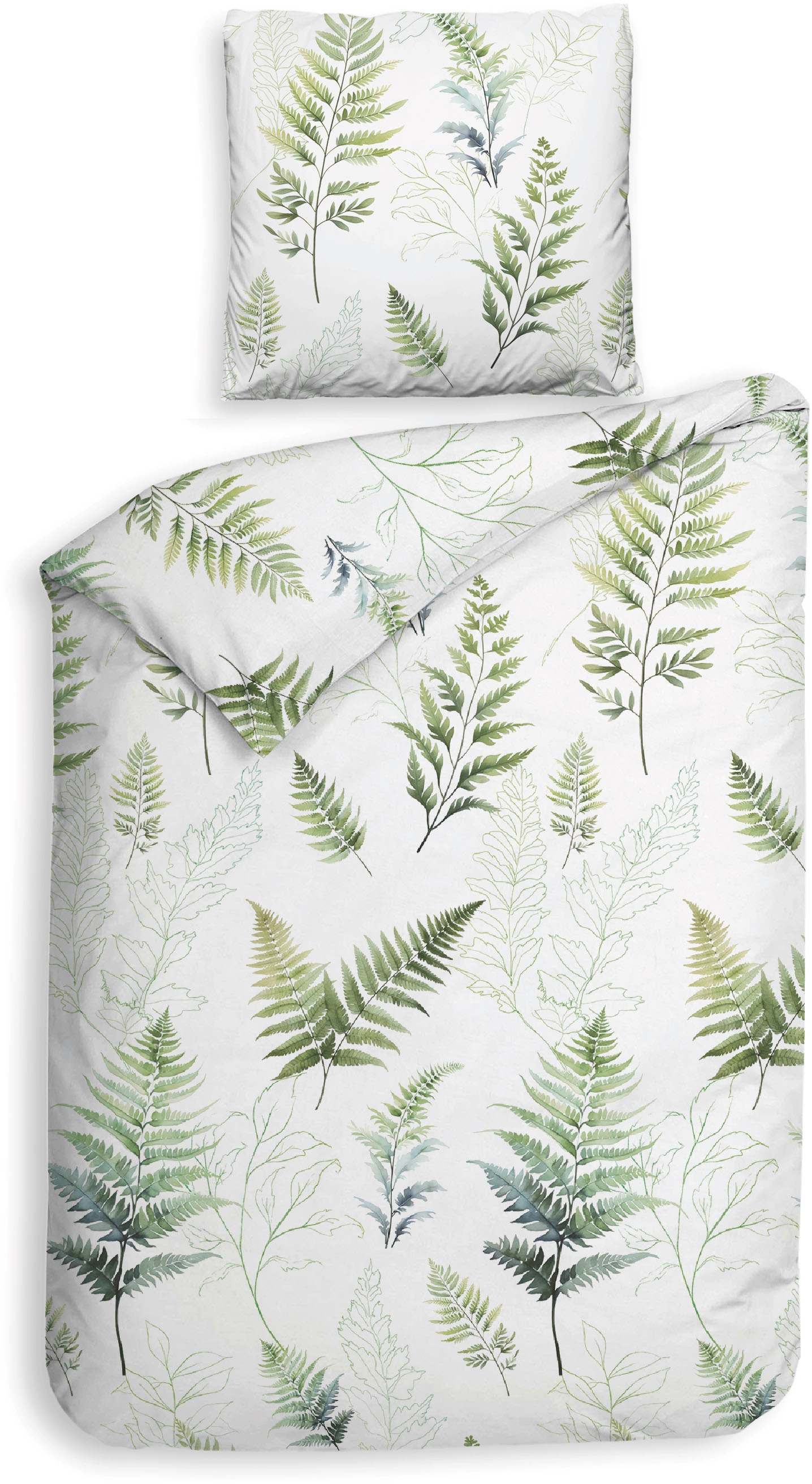 Heckett & Lane Bettwäsche »Zeno« 2 Stk. tlg. Blätter Design, 100% Baumwolle günstig online kaufen