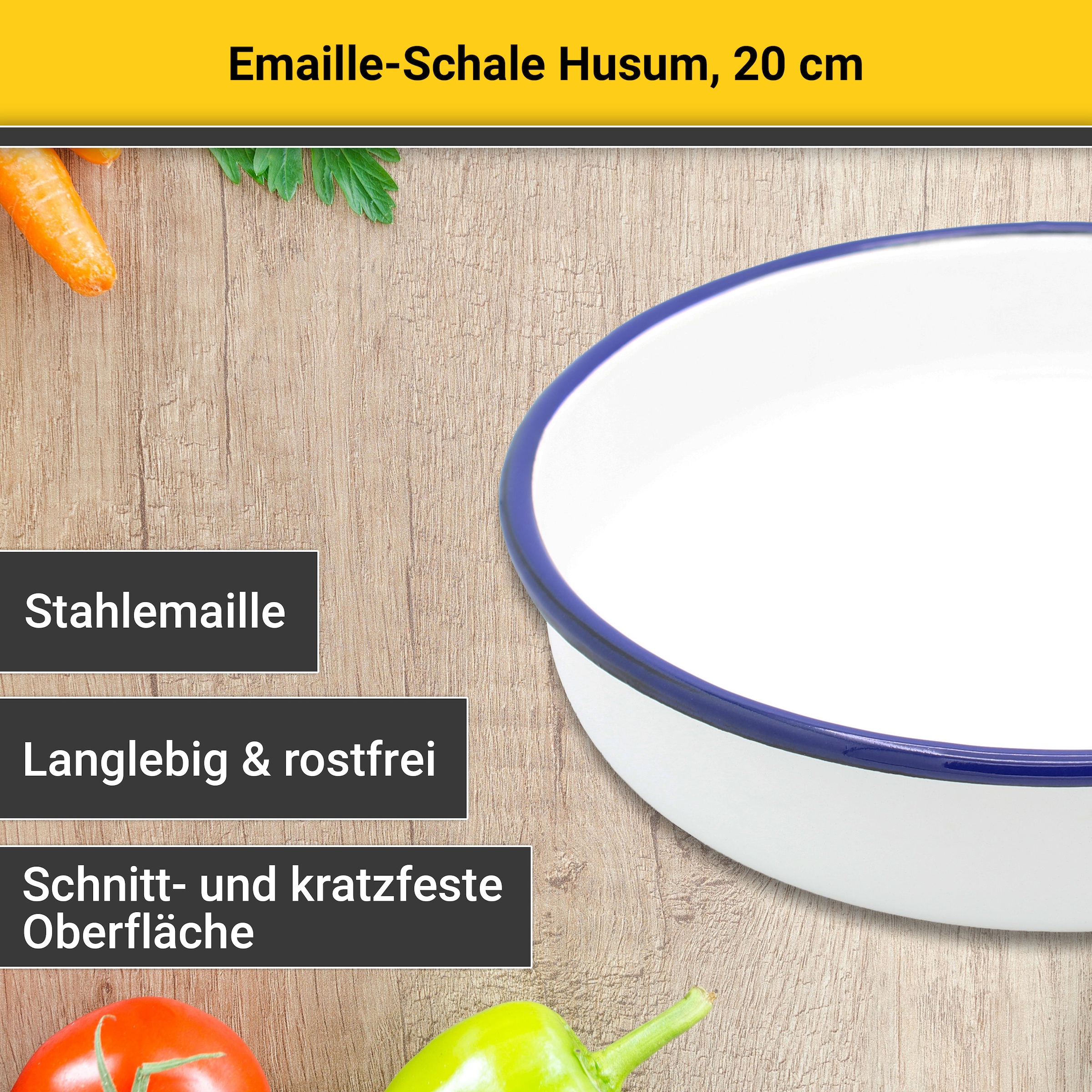 Krüger Schale »Husum«, 1 tlg., aus Emaille, Ø 20 cm