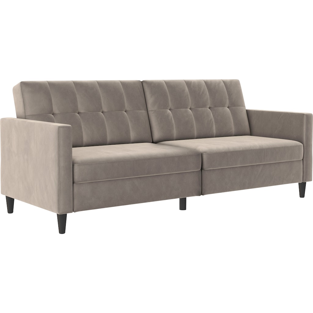 Dorel Home 3-Sitzer »Hartford«, Sofa mit Bettfunktion, Rückenlehne 2-teilig und 3-fach verstellbar, schwarze Beine, in verschiedenen Größen, Bezugsqualitäten und Farbvarianten erhältlich, Sitzhöhe 43 cm