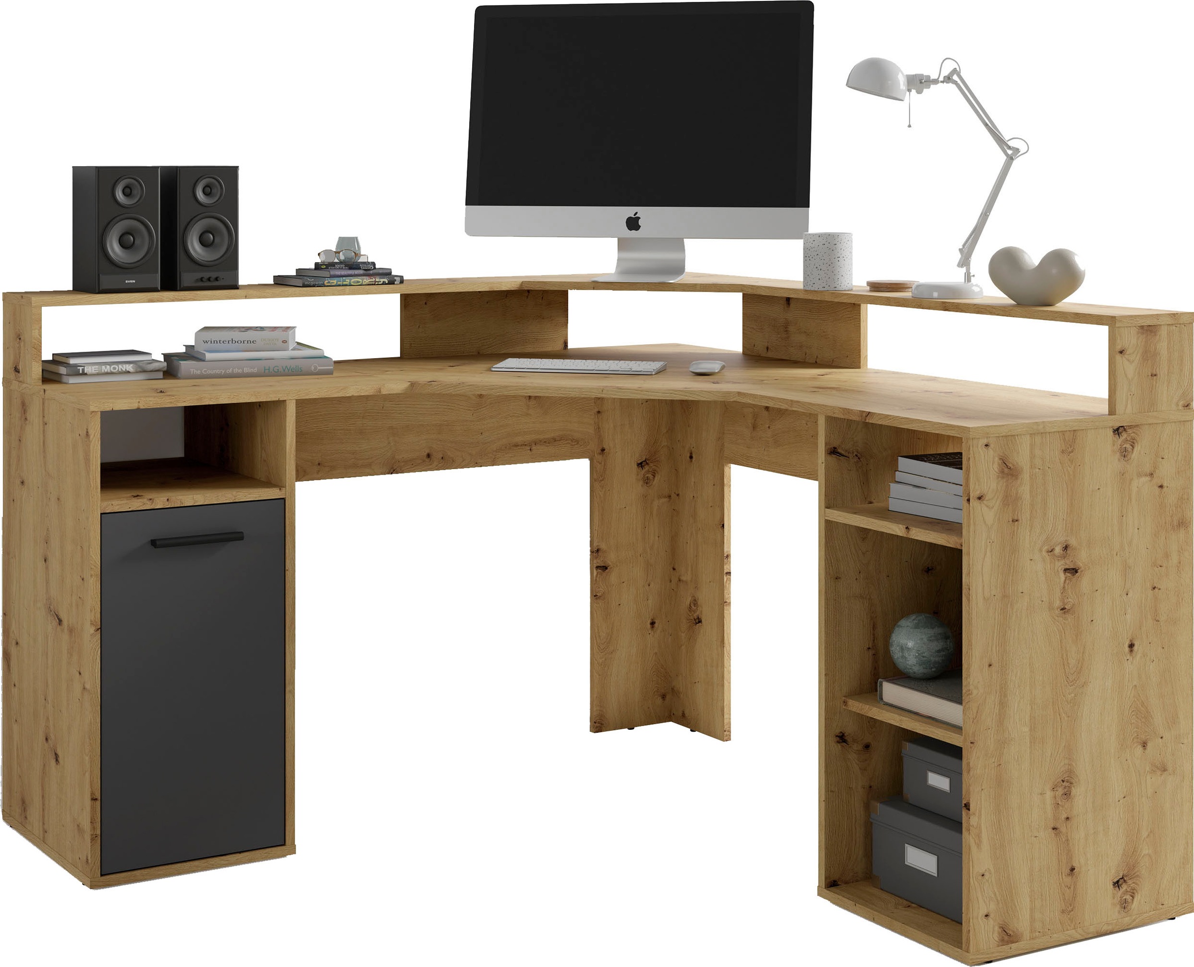 byLIVING Gamingtisch »Fox«, Breite 139 cm, moderner Eck-Schreibtisch