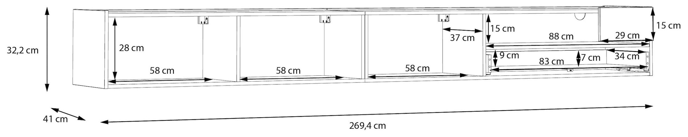 FORTE Lowboard »LewisvilleTV-Board, TV-Schrank«