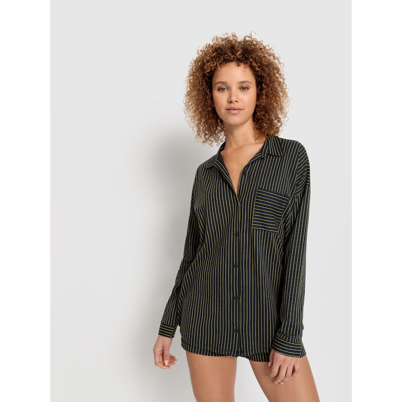 LSCN BY LASCANA Shorty 2 Stk. tlg., mit schönem Streifenprint grün-gestreift 32/34 32/34 Lässiges Pyjamaoberteil