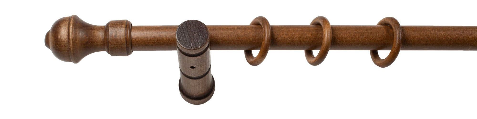 SN DECO GROUP Gardinenstange »Ares«, 1 läufig-läufig, Fixmaß, 28 mm, Holz, verschiedene Längen und Farben, Komplettset