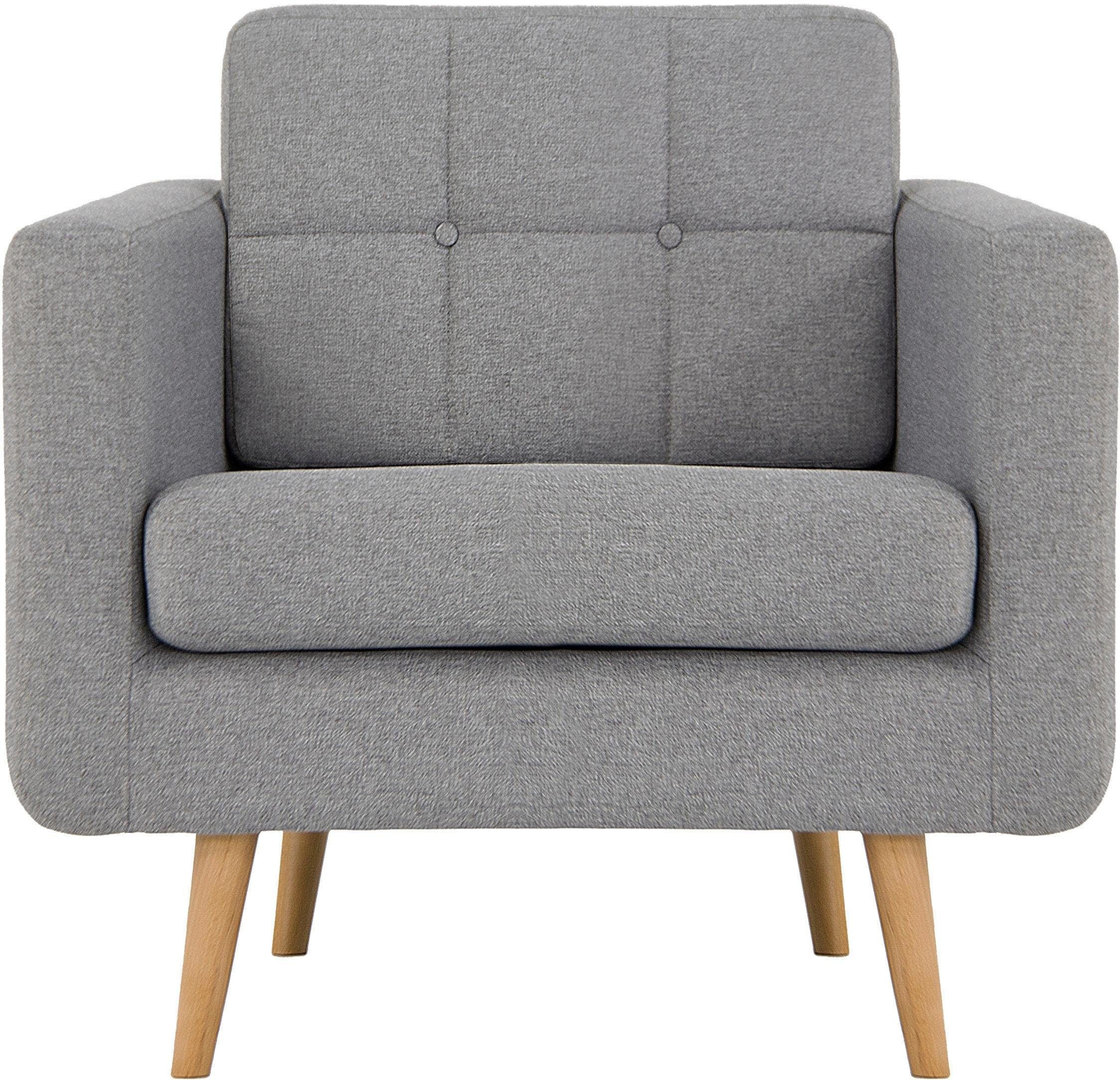 Home affaire Sessel »Brest«, mit Knopfheftung und Steppung im Rücken, geradliniges Design
