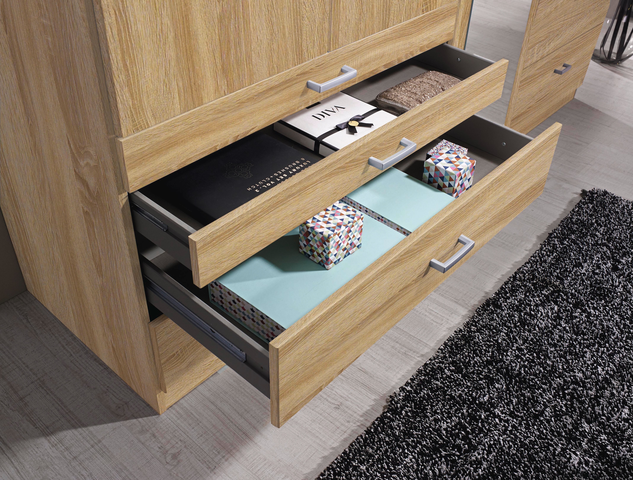 rauch Kleiderschrank »Kleiderschrank Schrank Garderobe Wäscheschrank WILDBERG« Breiten 226/271 cm, Höhen 210/229 cm,  mit 6 Schubladen, obere Schublade mit Holz-Einteilung MADE IN GERMANY