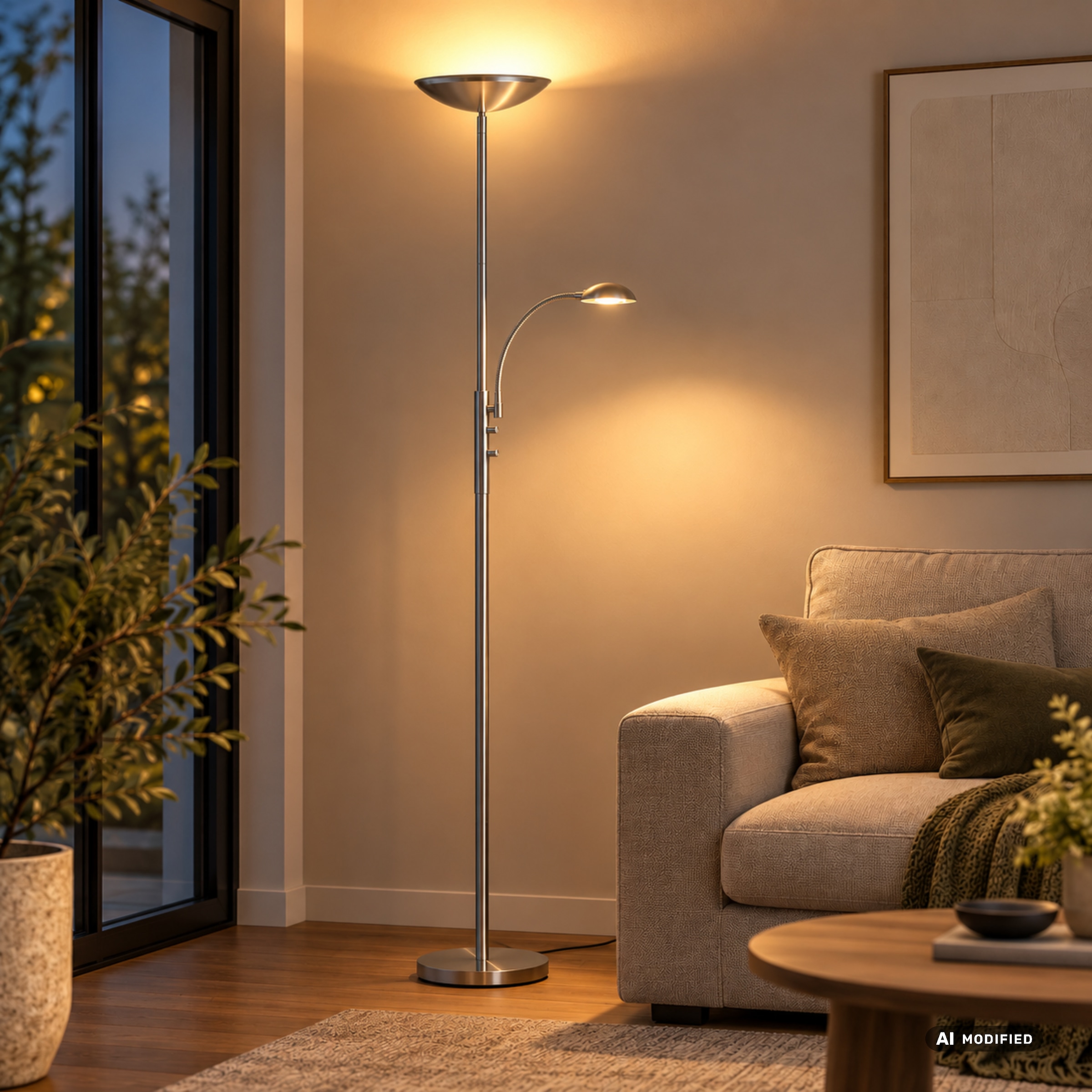 Brilliant Deckenfluter »Rosanna« LED-Modul 1 Stk. Warmweiß LED Deckenfluter Lesearm eisen