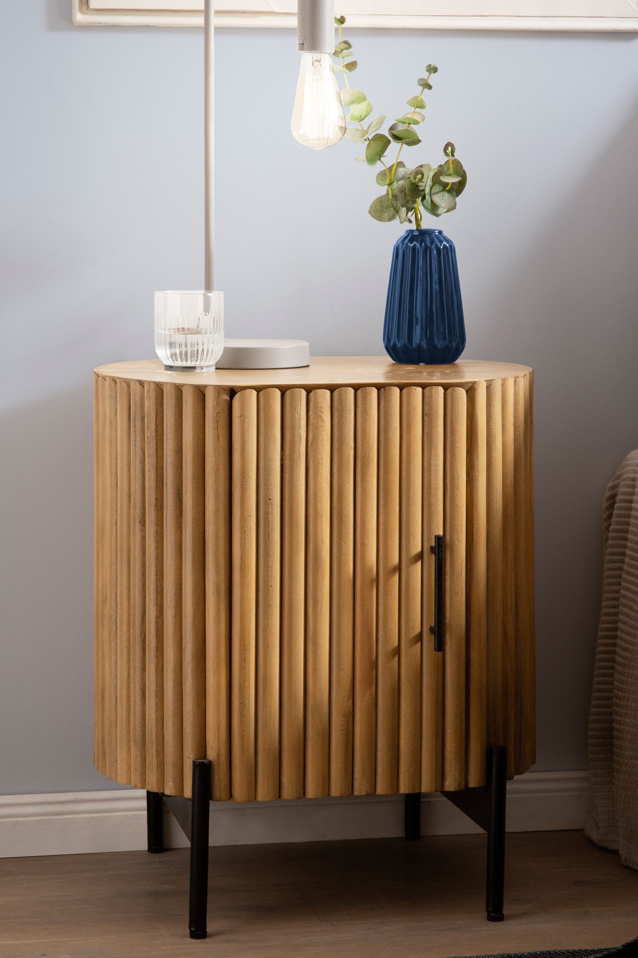 SIT Nachtkommode 1 Stk. tlg. Lamellen-Design im Retro Stil günstig online kaufen