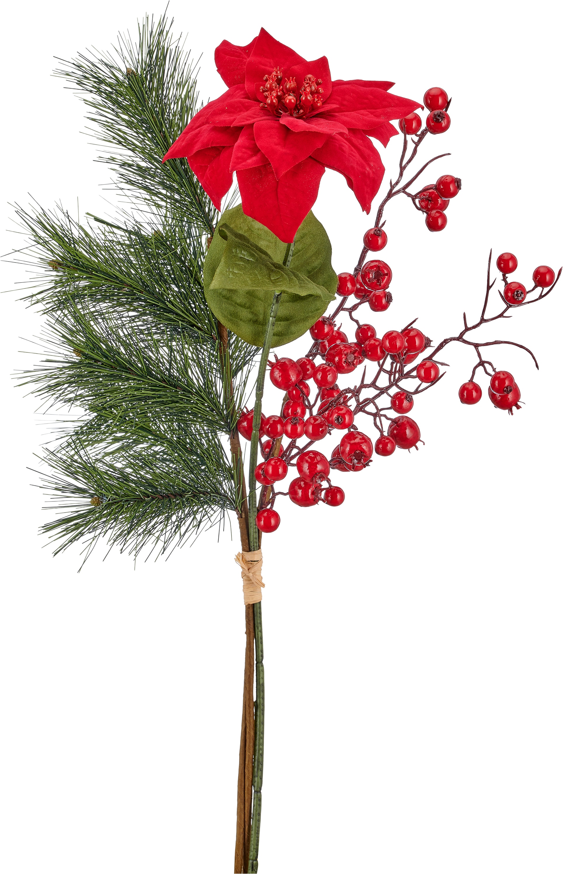 Creativ green Winterliche Kunstpflanze »Mix-Strauß mit Weihnachtsstern« mit Beeren