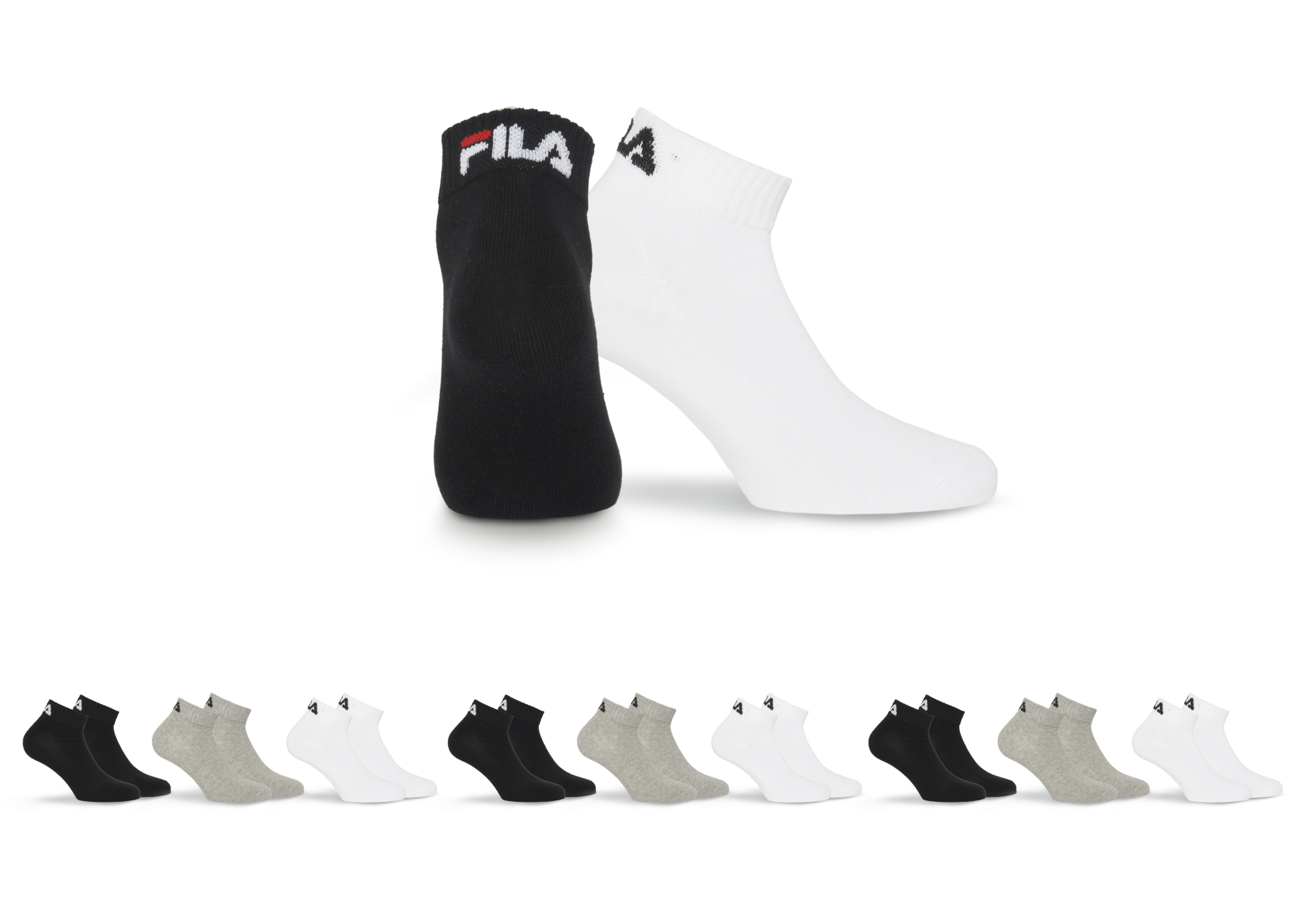 Fila Kurzsocken »UNISEX QUARTER PLAIN SOCKS«, (9 Paar), mit klassischem Logo