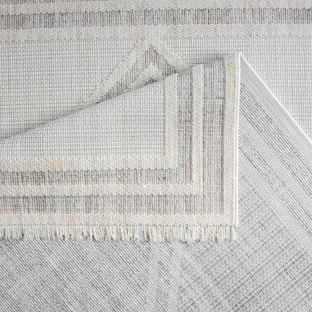 Carpet City Teppich »LINDO 8853«, rechteckig, 11 mm Höhe, Kurzflor, Hochtief-Muster/ 3D-Effekt, Fransen, Boho-Stil, Wohnzimmer