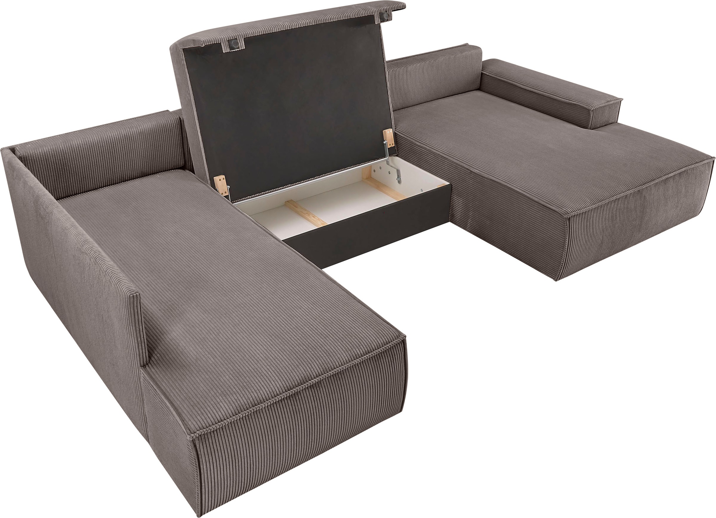 Home affaire Wohnlandschaft »SHERWOOD 329 cm, U-Form, Schlafsofa,«