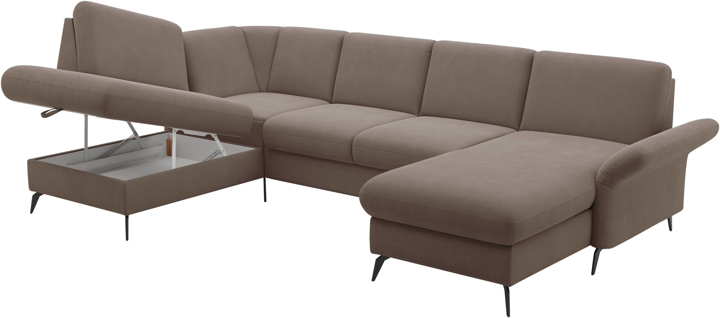 Home affaire Wohnlandschaft »Rochelle«, optional: Armteilverstellung, klappbar, Bettkasen