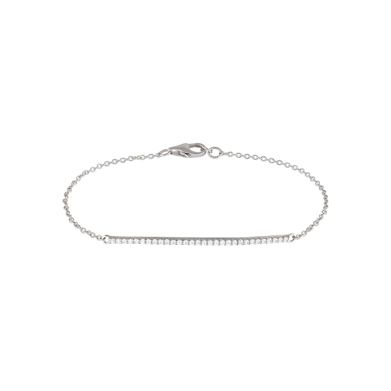 UNIKE JEWELLERY Armkette »GLOW STRAIGHT STÄBCHEN, UK.PU.1204.0026« mit Zirkonia (synth.) silberfarben-kristallweiß + kristallweiß 20 cm Filigranes...