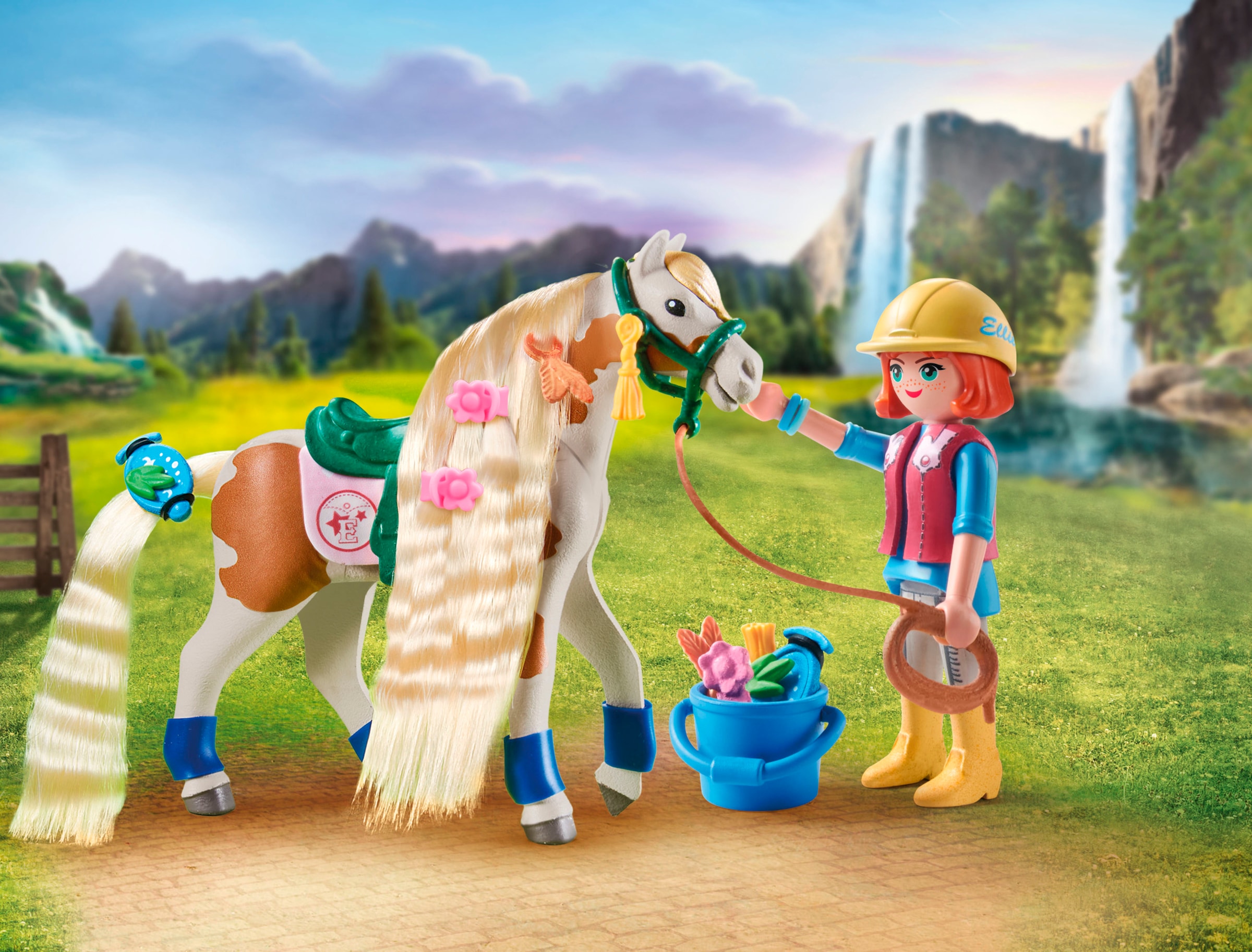 Playmobil® Konstruktions-Spielset »Ellie & Pferd mit Kreppeisen (71639), Horses of Waterfall«, (33 St.), Made in Europe