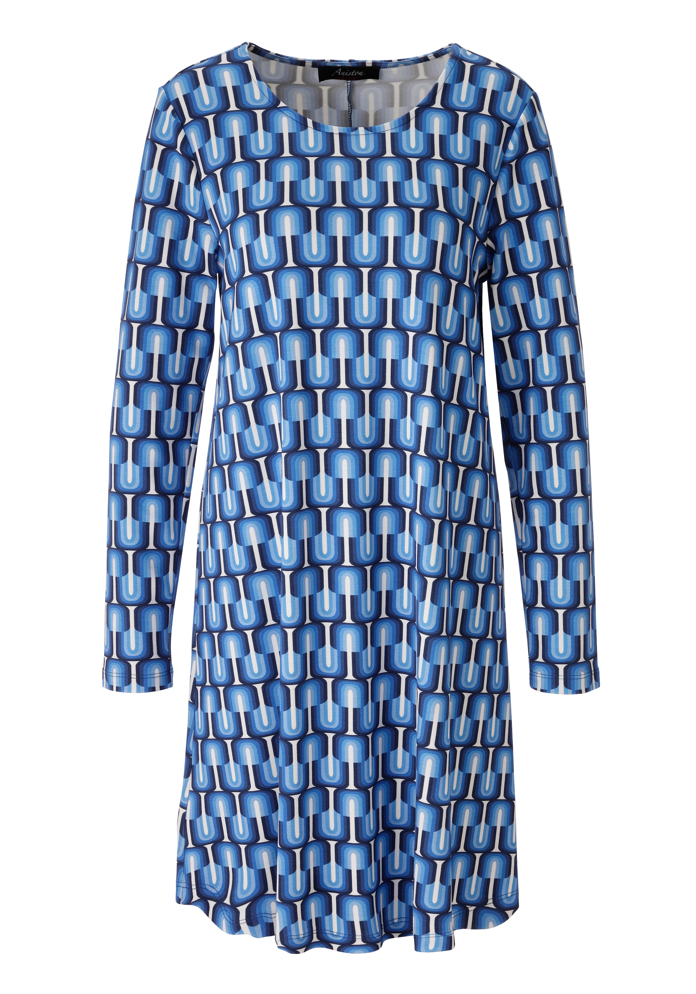 Aniston CASUAL A-Linien-Kleid mit farbharmonischem Retro-Druck