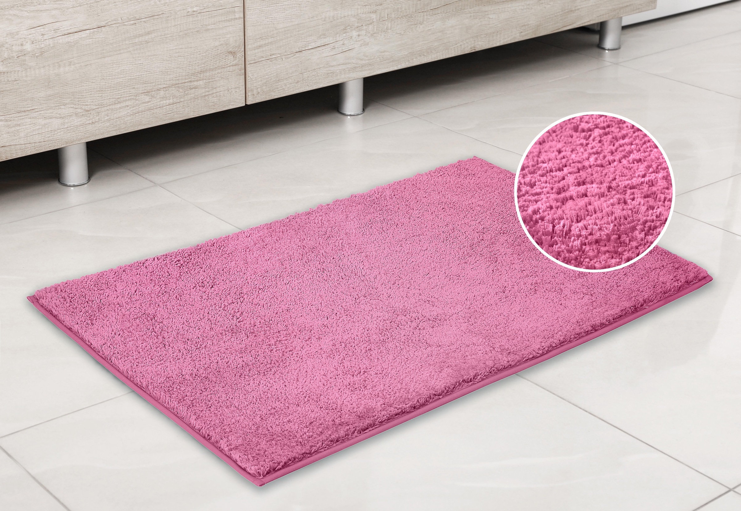 my home Badematte »Juna, Badteppich«, rutschhemmend beschichtet, fußbodenheizungsgeeignet-strapazierfähig, besonders weich, Badematten, unifarben