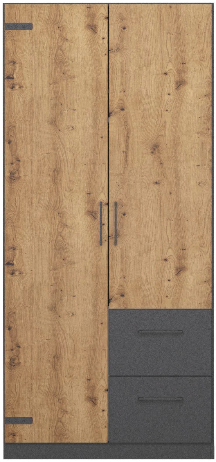 rauch Drehtürenschrank »Holmes« im Industrial Style, mit Schubkästen, mit oder ohne Spiegel