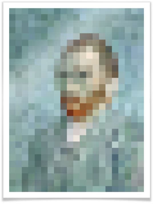 Wall-Art Poster »Pixel Portrait van auf Person, Raten Wandposter bestellen Poster, St.), Bildnis«, (1 Bild, Wandbild, Gogh