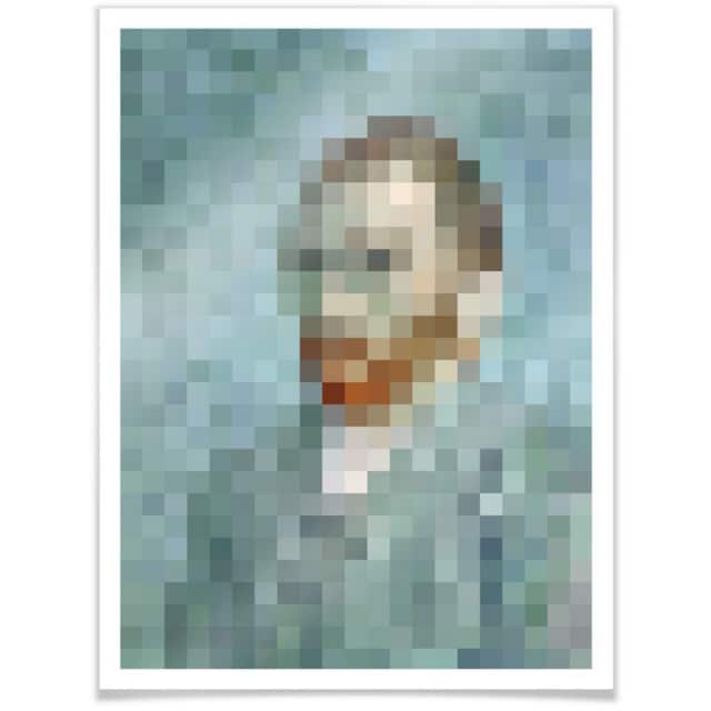 Wall-Art Poster »Pixel Portrait van Gogh Bildnis«, Person, (1 St.), Poster,  Wandbild, Bild, Wandposter auf Raten bestellen