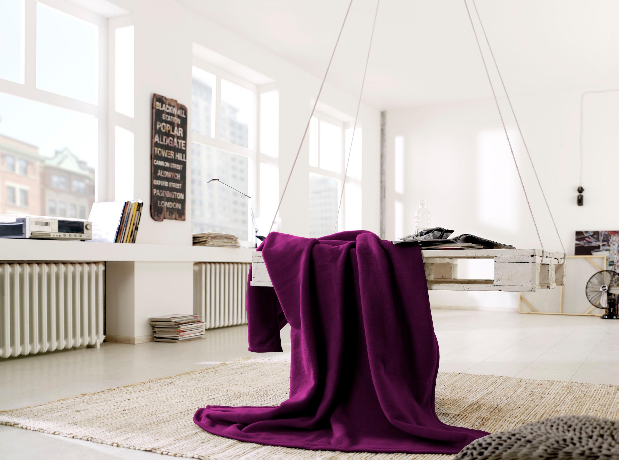 Biederlack Wohndecke »Cotton Home«, im Uni Design, Kuscheldecke günstig online kaufen