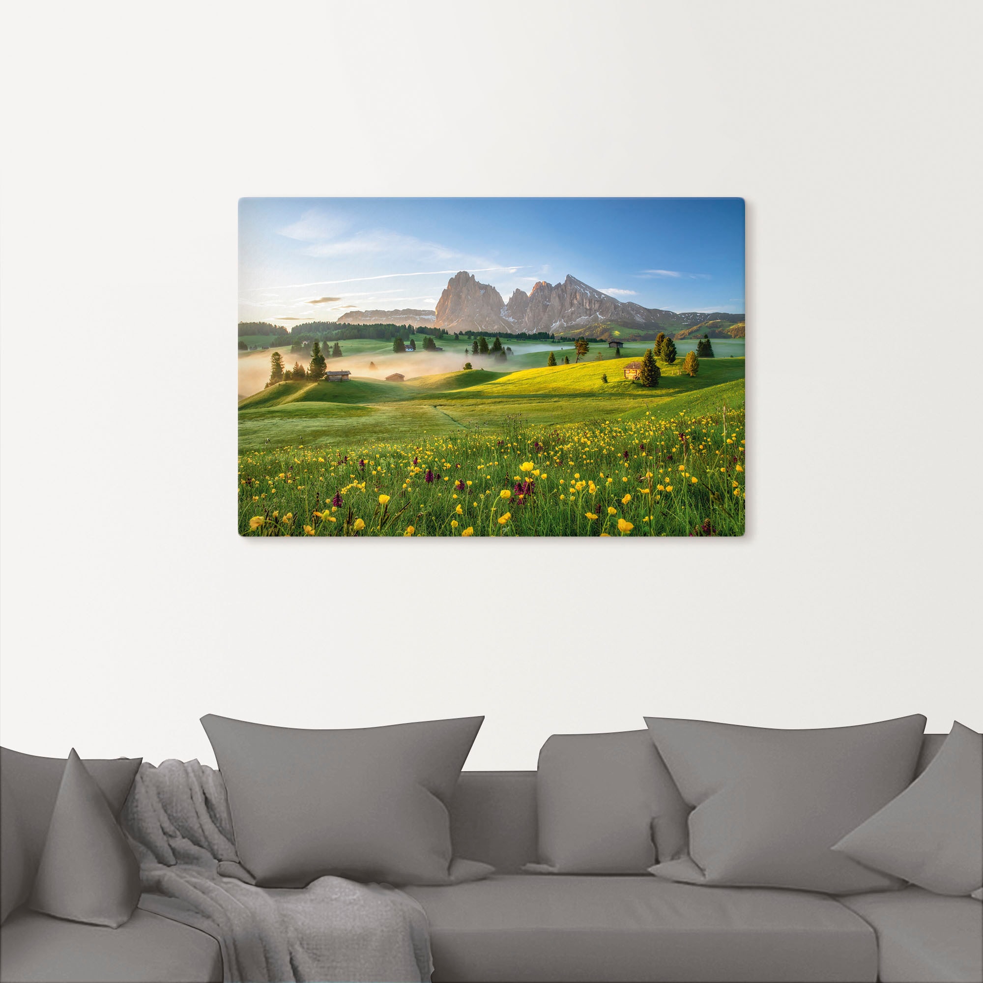 Artland Wandbild »Frühling auf der Seiser Alm«, Berge & Alpenbilder, (1 St.), als Alubild, Leinwandbild, Wandaufkleber oder Poster in versch. Größen