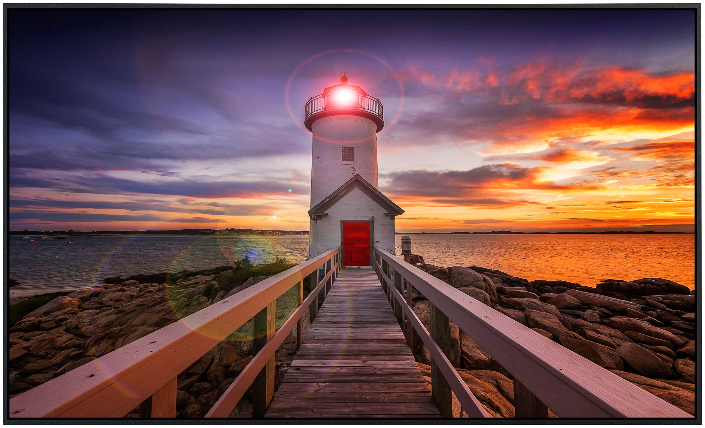 Papermoon Infrarotheizung »Annisquam Lighhouse Sonnenuntergang«, sehr angenehme Strahlungswärme