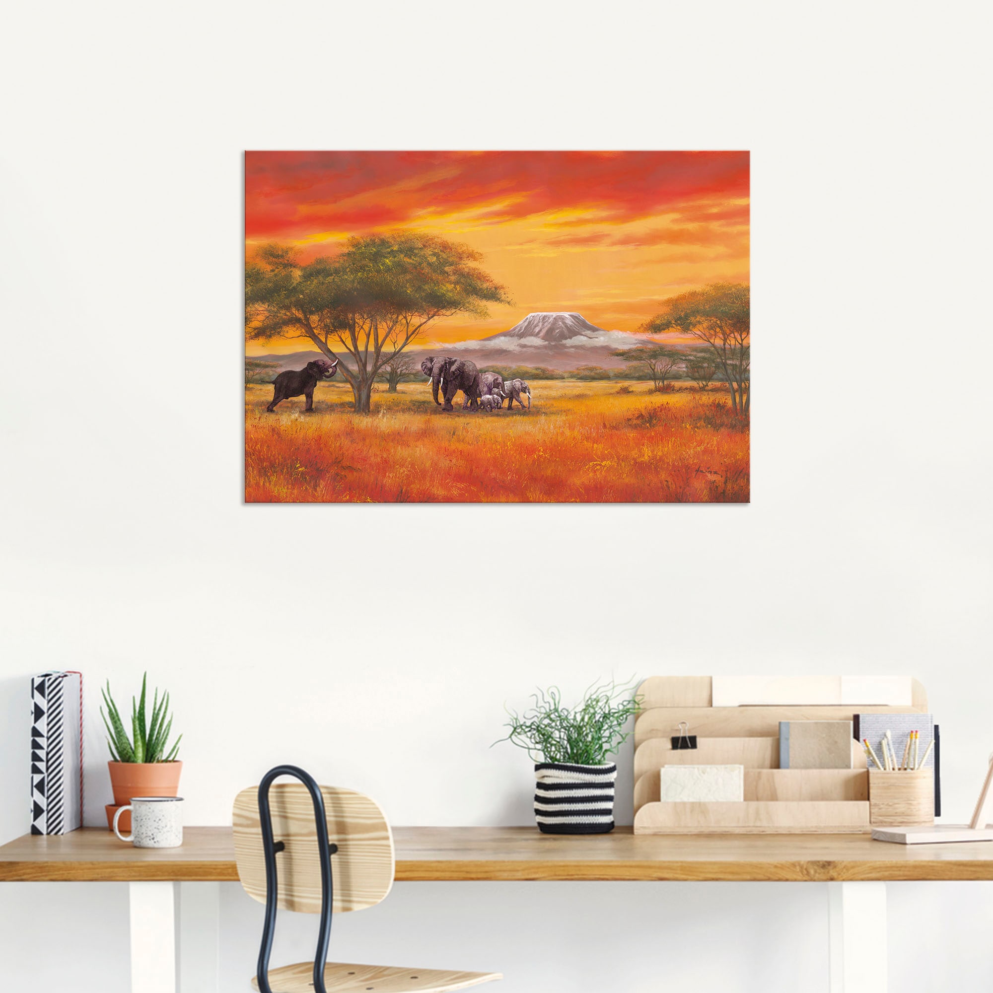 Artland Wandbild »Elefanten«, Elefanten Bilder, (1 St.), als Alubild, Outdoorbild, Leinwandbild, Poster, Wandaufkleber