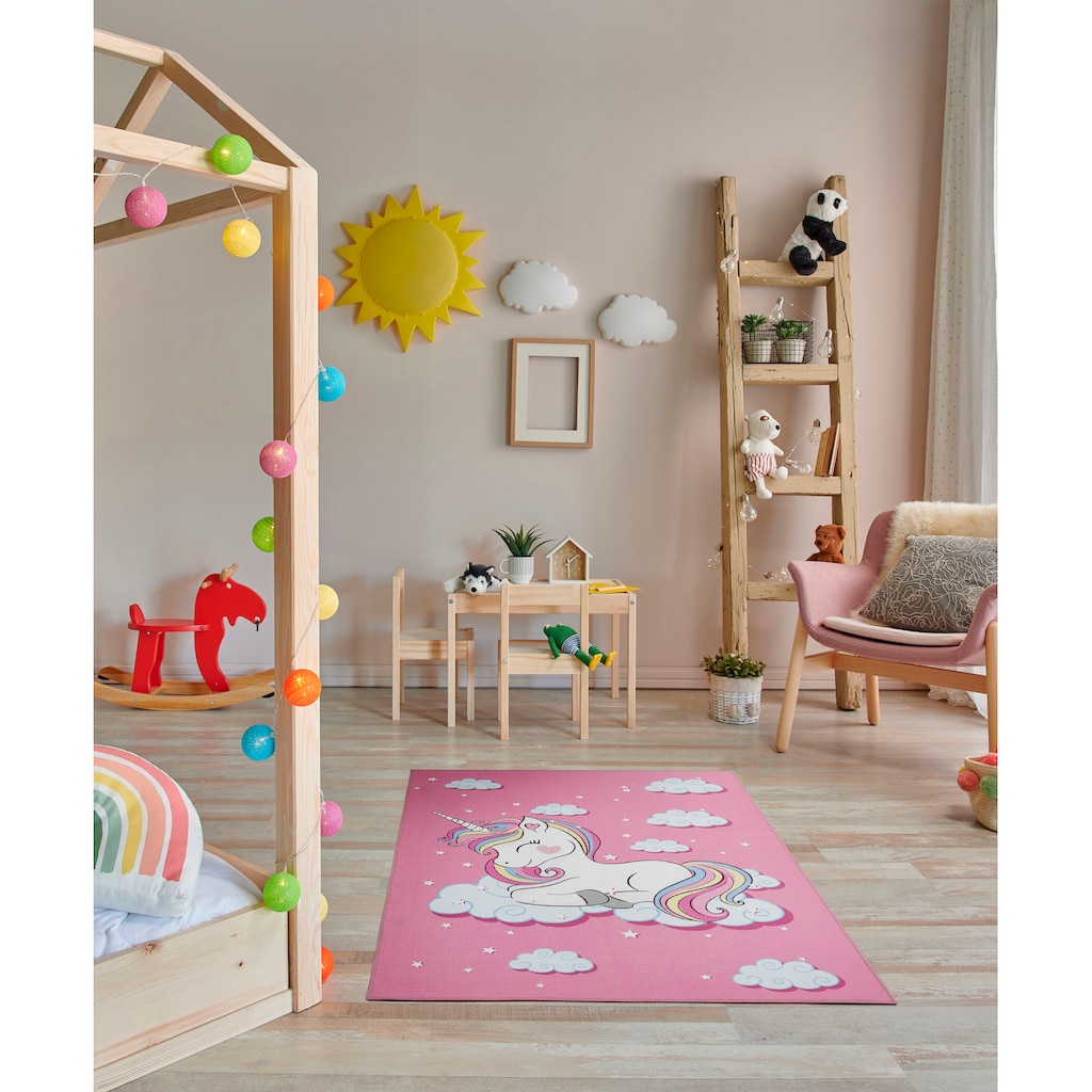 Andiamo Kinderteppich »Einhorn«, rechteckig, Kurzflor, Motiv Einhorn, Kinderzimmer