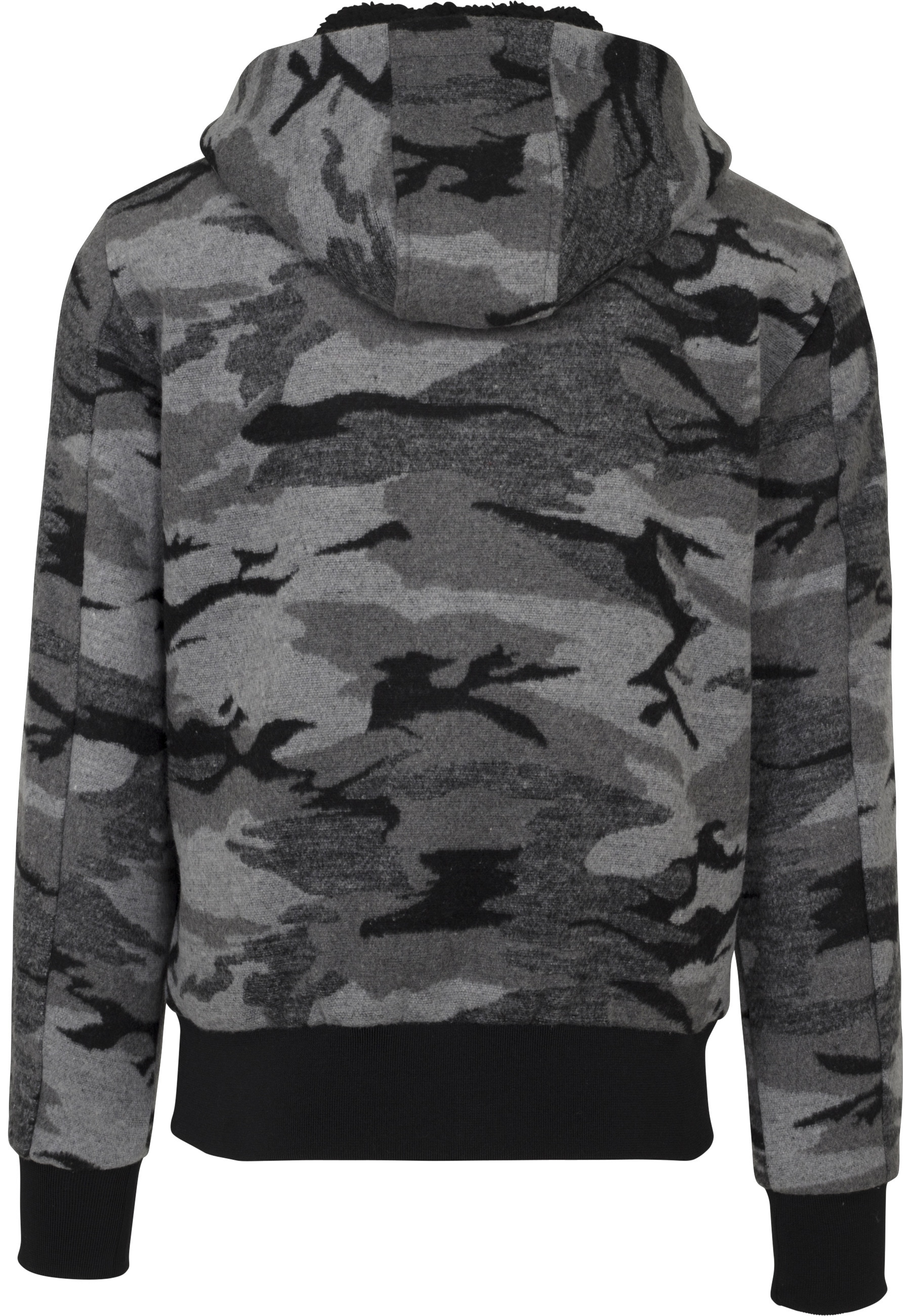 URBAN CLASSICS Winterjacke »Urban Classics Herren Camo Zip Jacket« 1 Stk. tlg. mit Kapuze