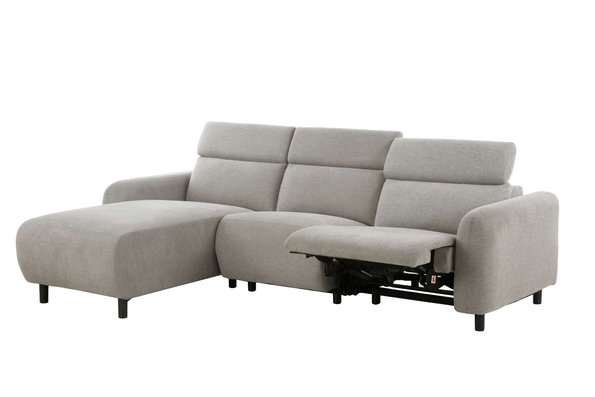 Home affaire Ecksofa »SKAANE Struktur, L-Form, 274 cm, manuelle u. elektrische Funktion,«, rundes Design, Kopfteilverstellung, Federkernpolsterung