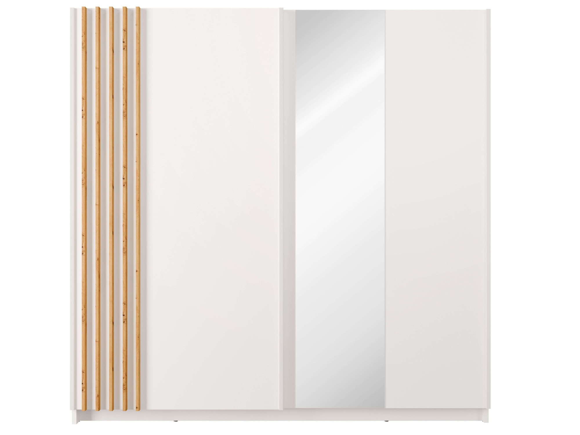 INOSIGN Kleiderschrank »Kleiderschrank Charisy mit 4 Einlegeböden und Kleiderstange«, Garderobe mit 2 Schwebetüren und Lamellen, B/H/T 200/198,5/62 cm