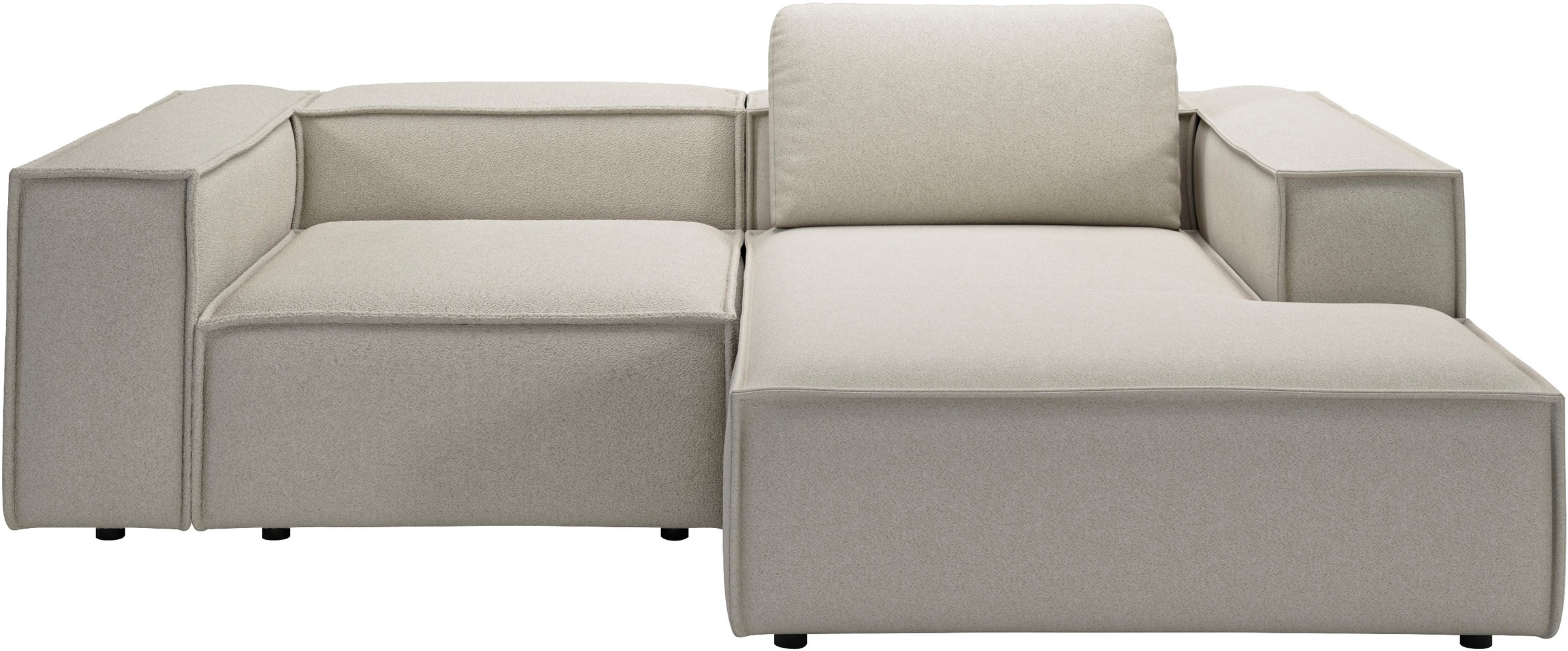 Places of Style Ecksofa »Watertown, kompakte L-Form, 246 cm breite für kleinere Räume«, modernes Ecksofa mit Feincordbezug, platzsparend & bequem