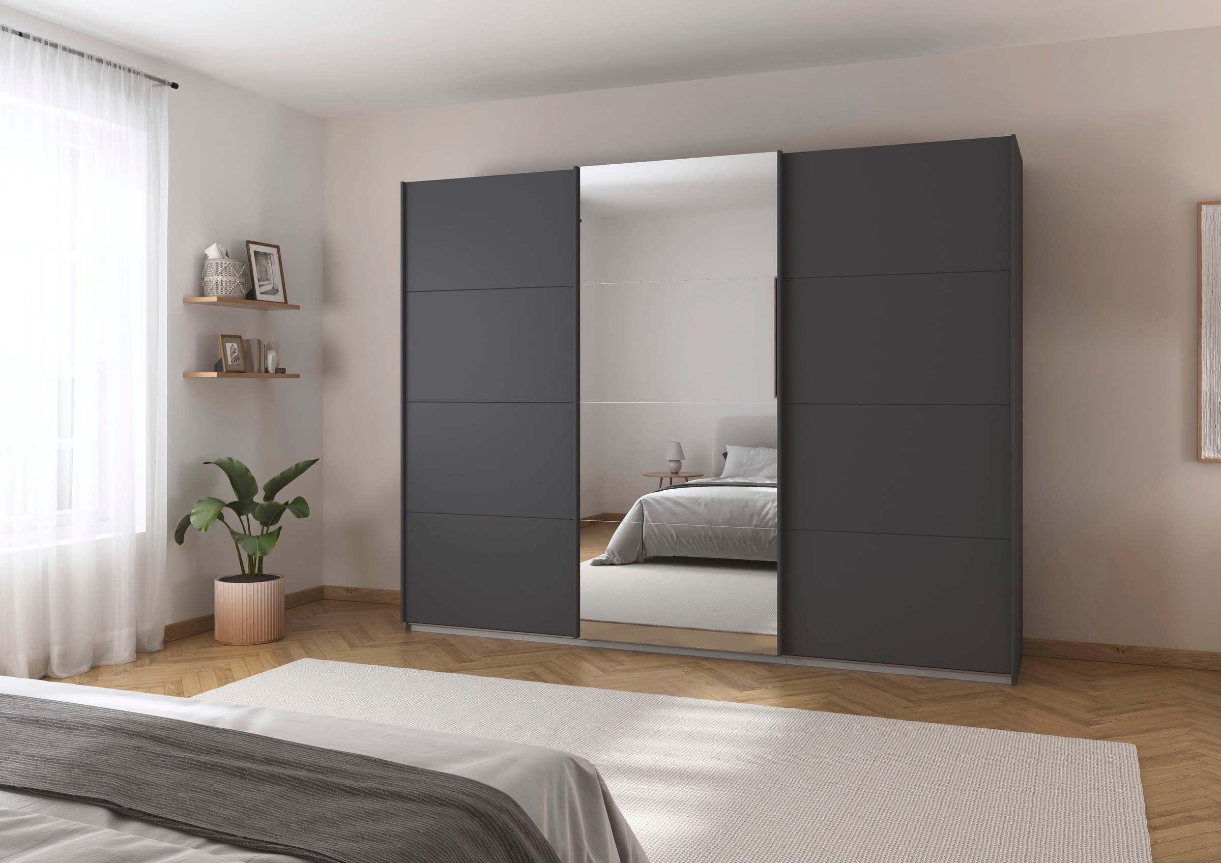 rauch Schwebetürenschrank »Kleiderschrank Schrank OTTO´S CHOICE Garderobe AGORDO«, (in zwei Griff-Farben), Top Innenausstattung, in 4 Breiten und 2 Höhen MADE IN GERMANY