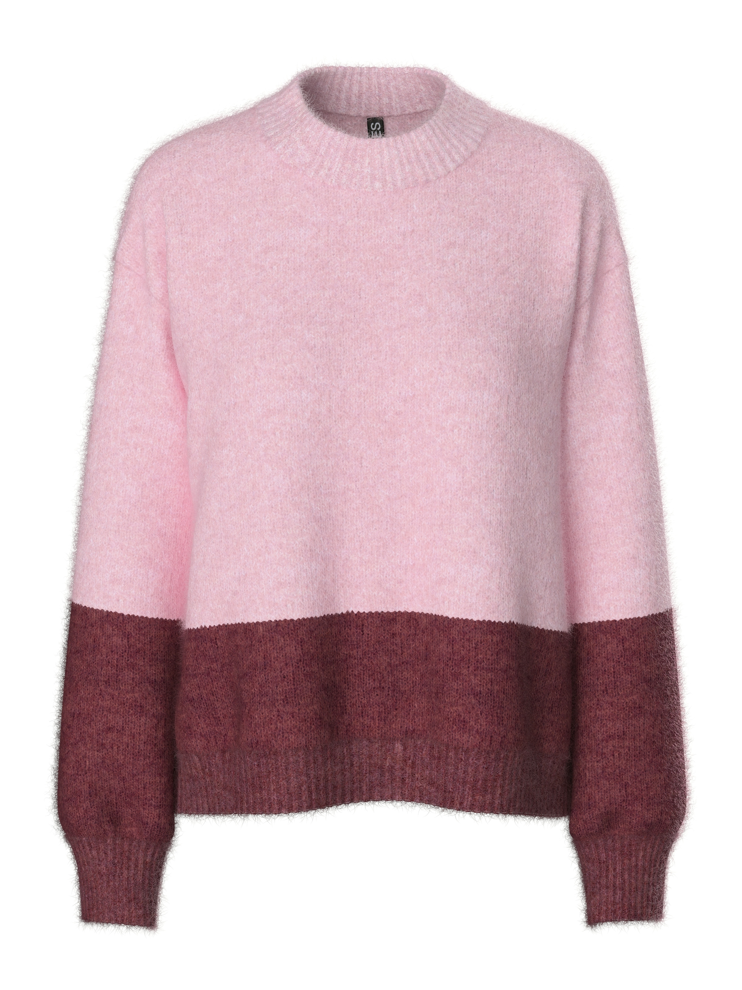 pieces Rundhalspullover »PCIVY LS O-NECK COLOR BLOCK KNIT PWP BC« Colorblock Design