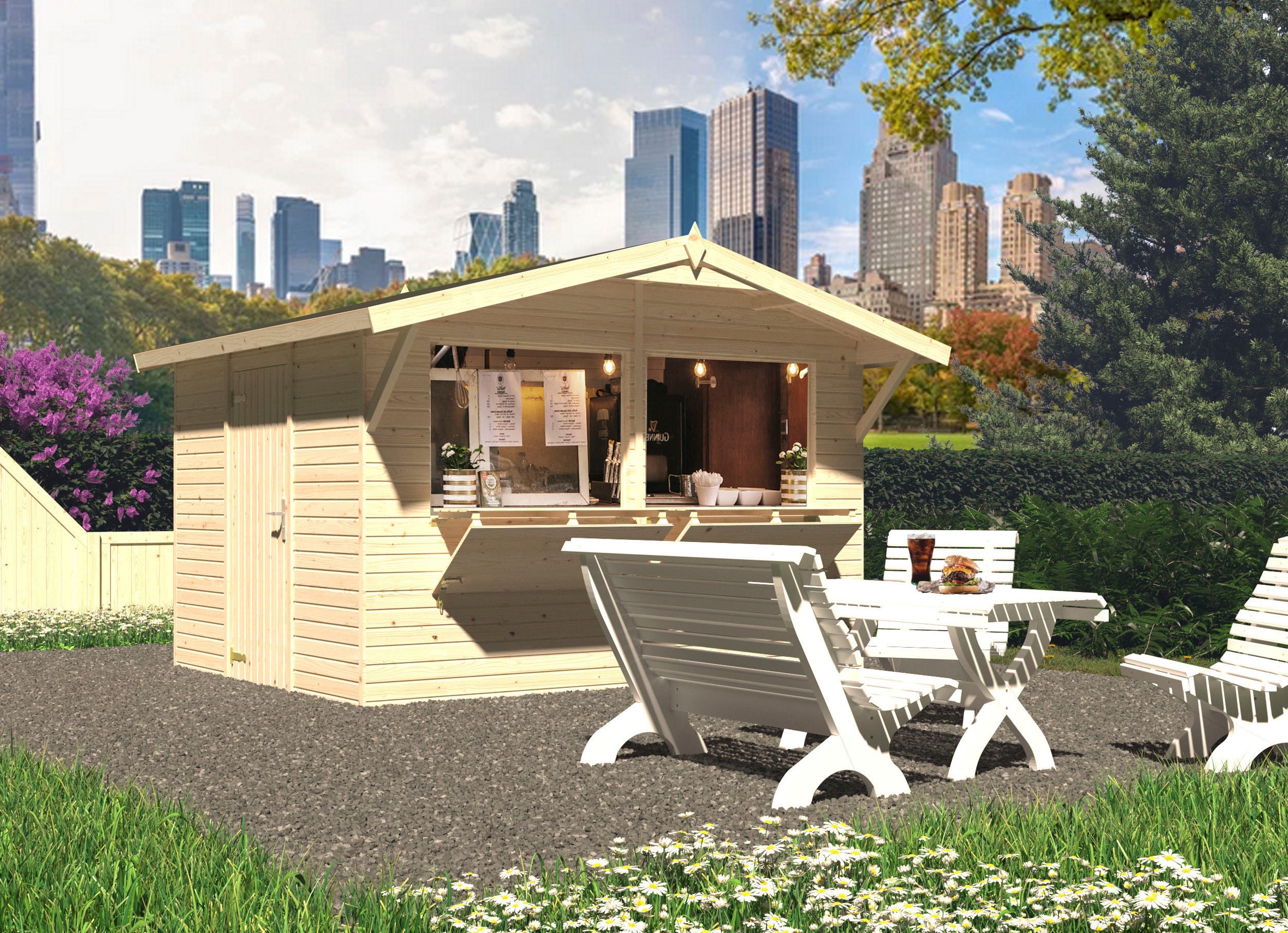 Palmako Gerätehaus »Marktstand Stella«, natur
