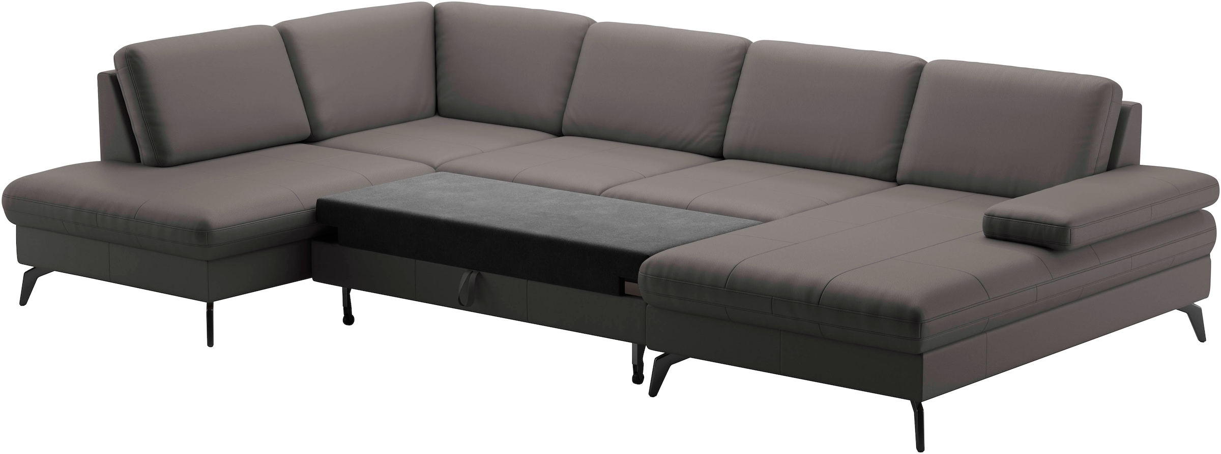 sit&more Wohnlandschaft »Morris U-Form, inkl. Sitztiefenverstellung«, wahlweise mit Armteilverstellung, Bettfunktion & Bettkasten