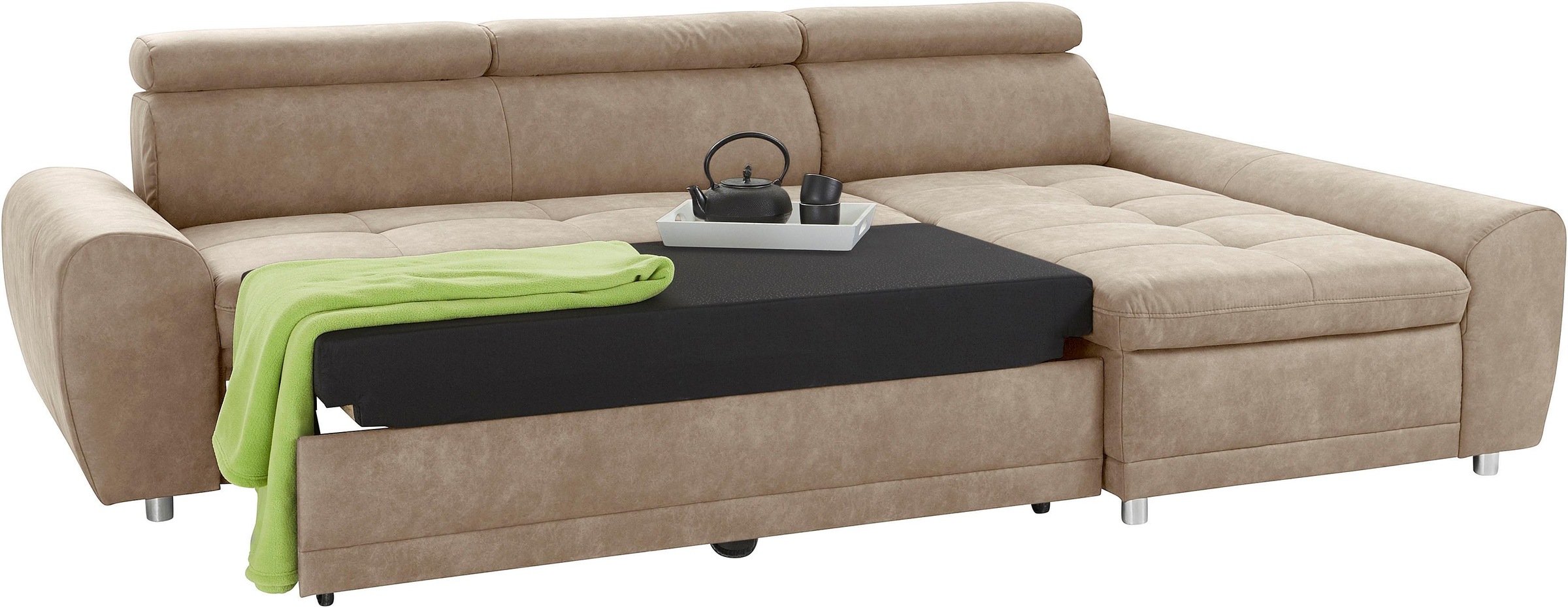 sit&more Ecksofa »Riva L-Form«, inklusive Kopteilverstellung, wahlweise mit Bettfunktion