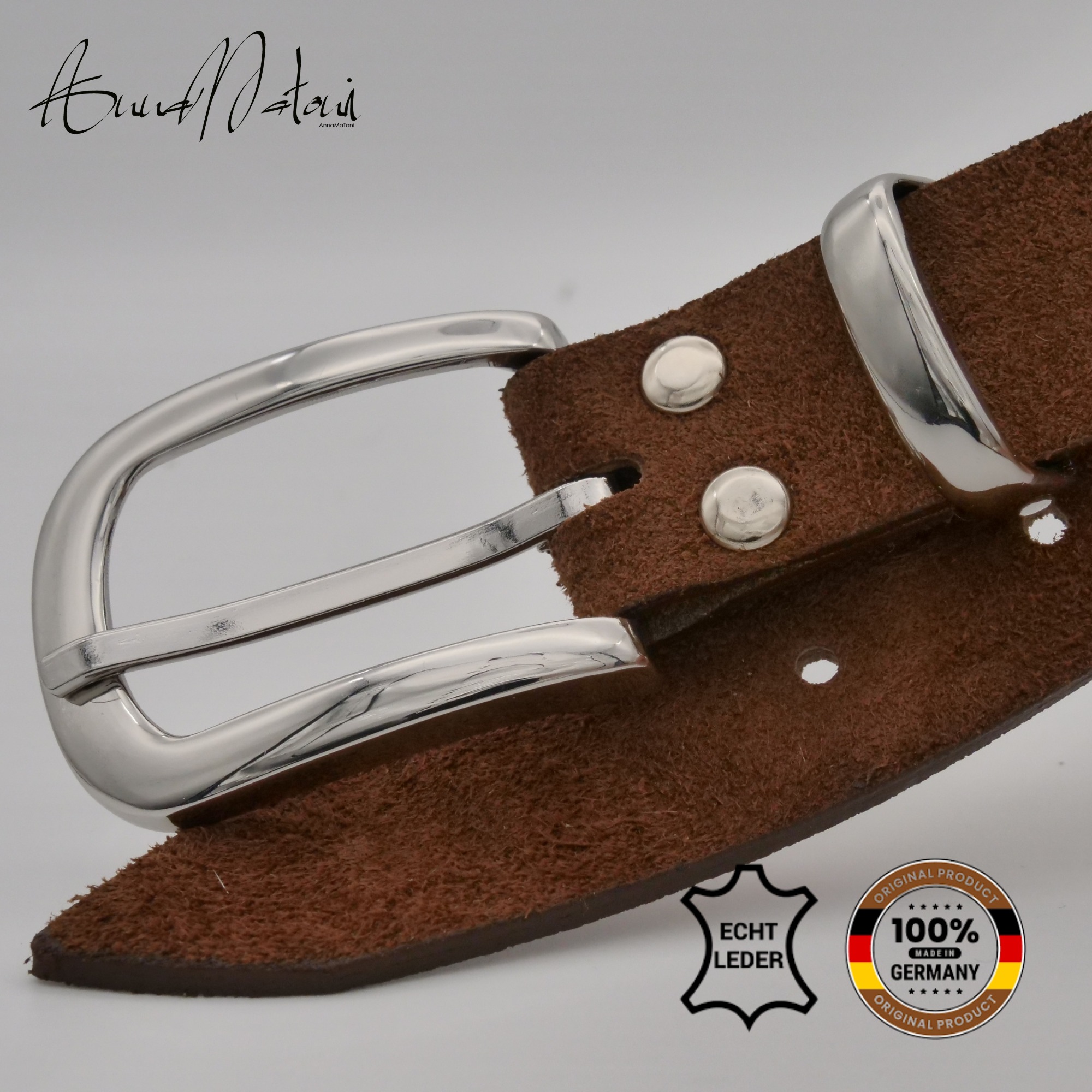 AnnaMatoni Ledergürtel »AnnaMatoni Damen Ledergürtel in hochwertigem Velour Leder 3cm«