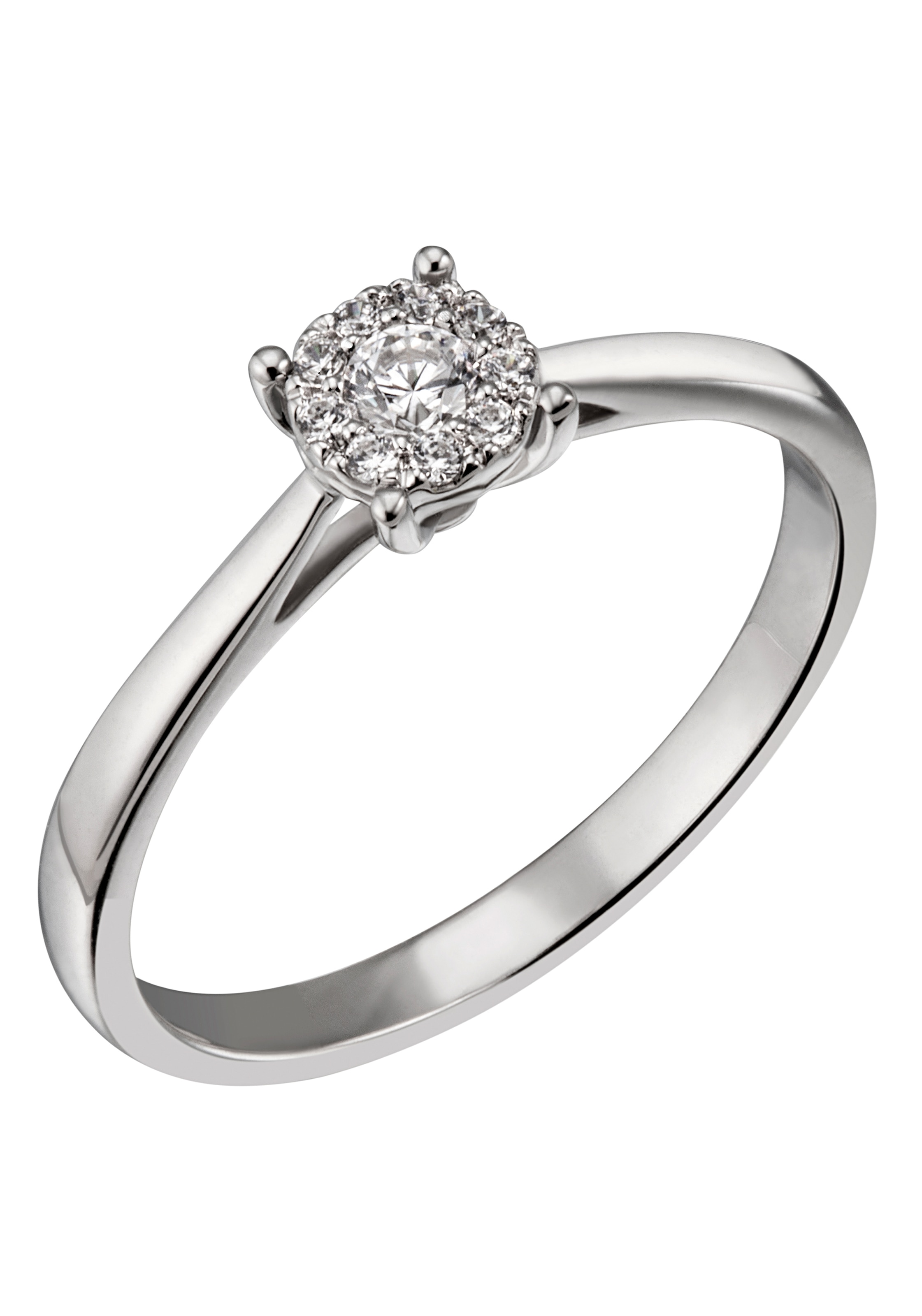 Firetti Solitärring »Schmuck Geschenk Gold 585 Damenring Verlobungsring Goldring LIEBE«, mit Brillanten