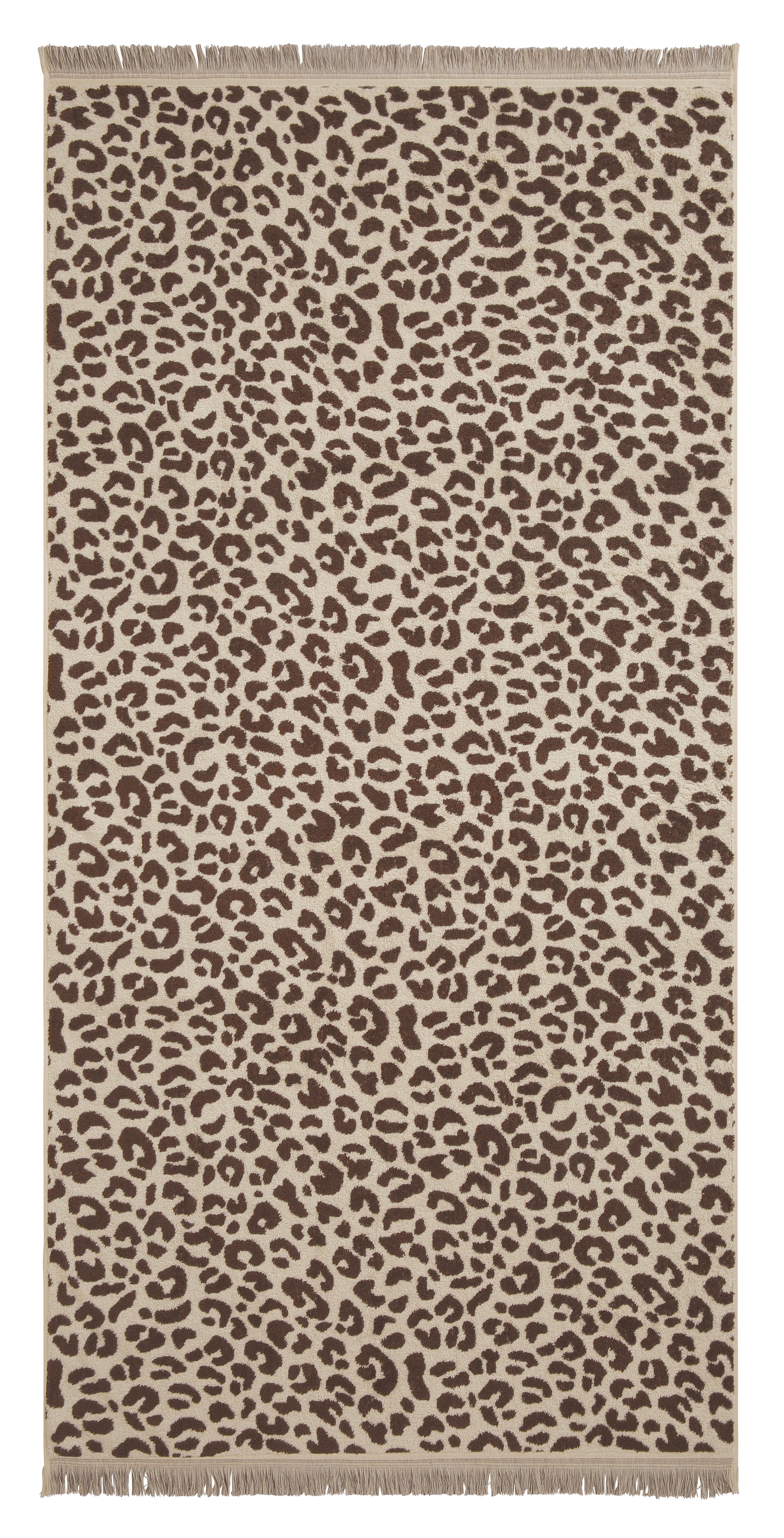 OTTO home Strandtuch »Tiffani, Leopardenmuster, Premium Strandtücher 2-tlg, 500 gr/m²« 90x180 cm, Animal Print, Leo, modern, Urlaub, mit Fransen