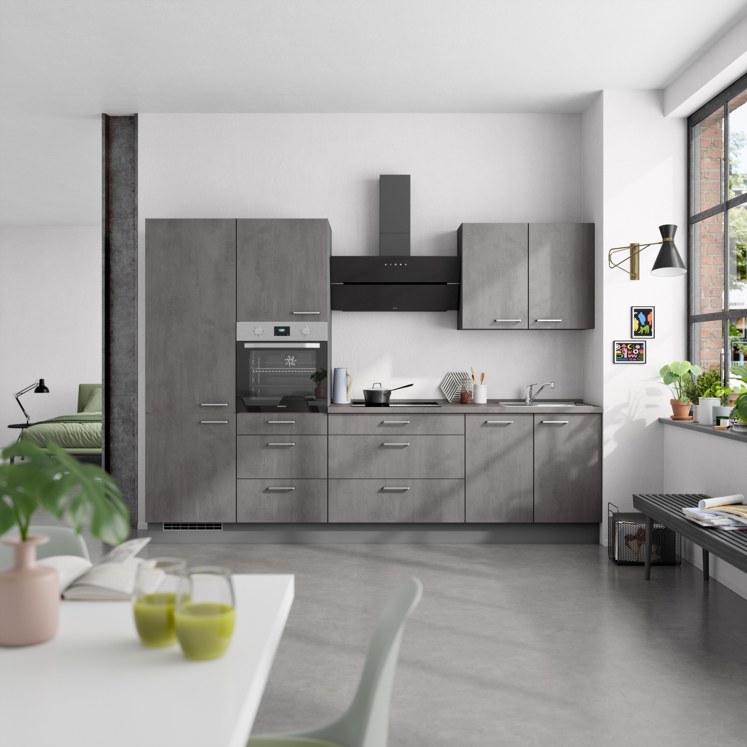 nobilia® Küchenzeile »"Riva II"«, vormontiert, Ausrichtung wählbar, Breite 300 cm, wahlw. mit E-Geräten