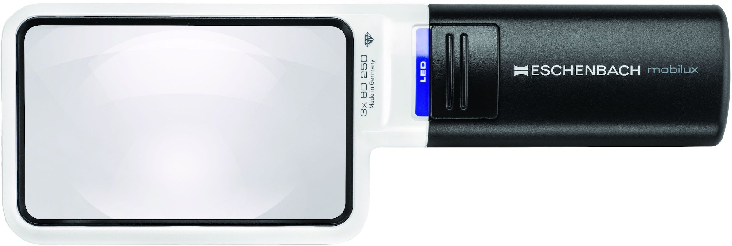 ESCHENBACH OPTIK Leuchtlupe »mobilux LED« Stromsparend, LED-Technik, 3-fach Vergrößerung weiß randscharfe, verzeichnungsfreie Abbildung, bei...