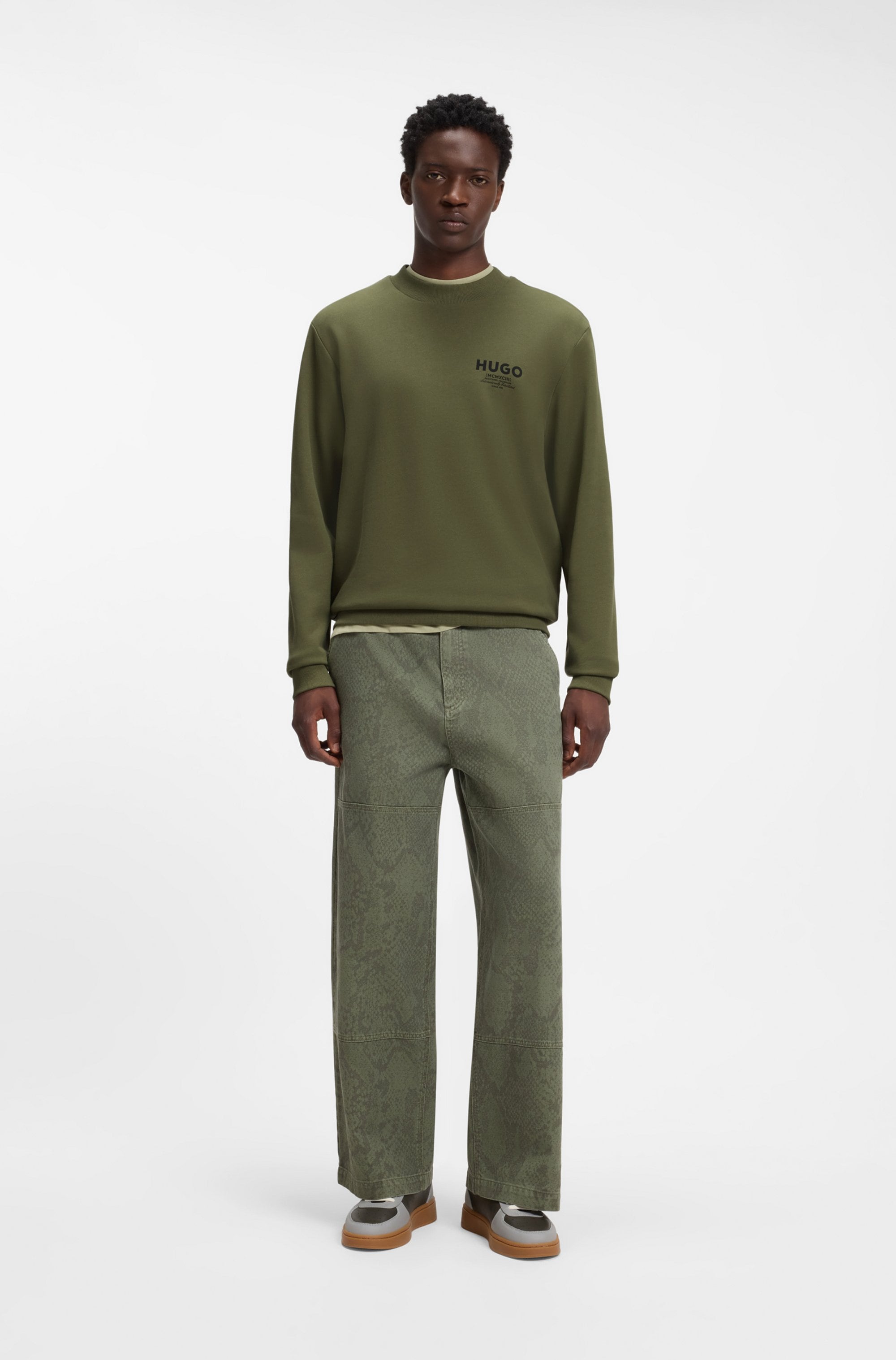 HUGO Sweatshirt »Nespon«, Rundhalsausschnitt, Regular Fit, reine Baumwolle
