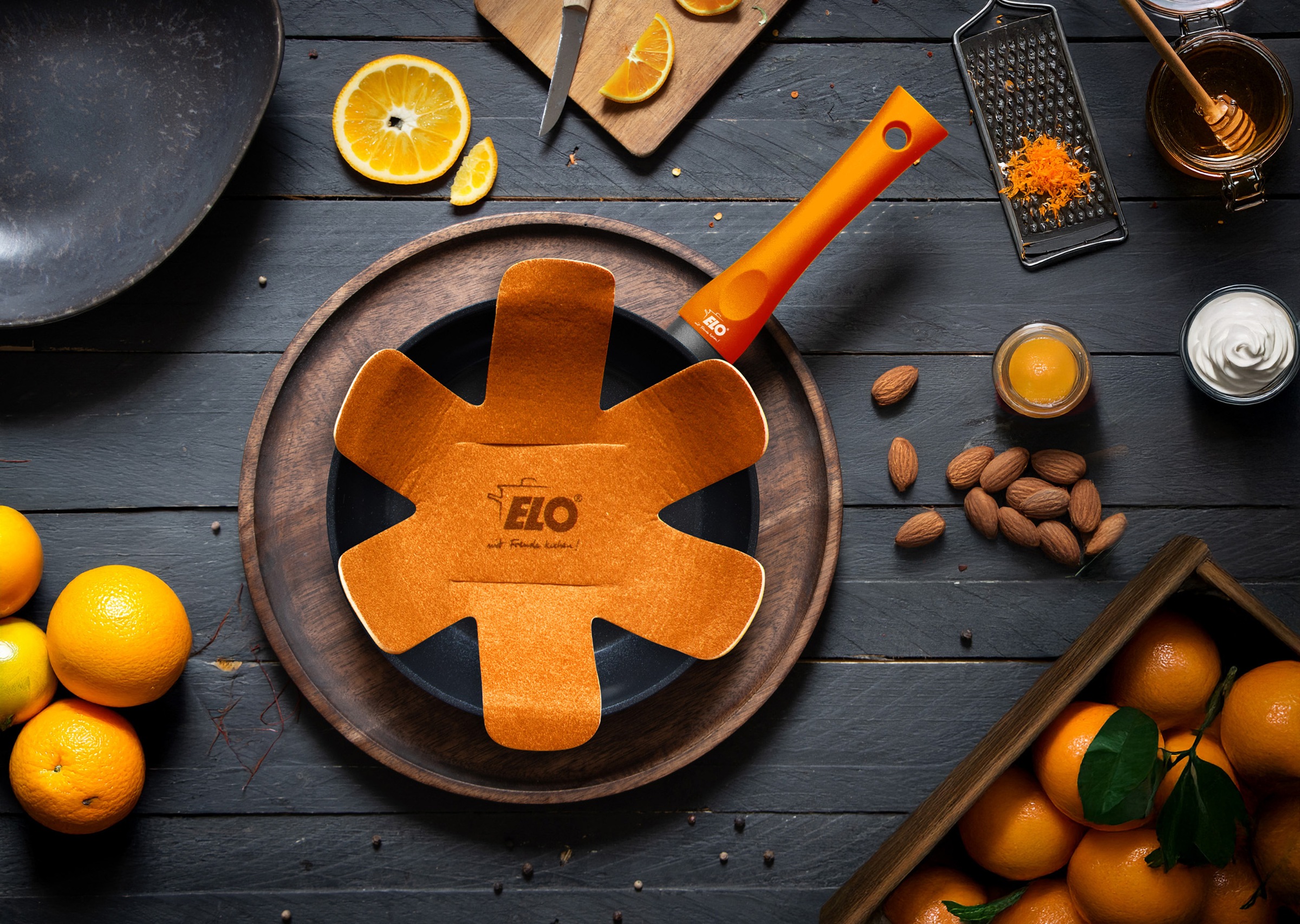 Elo Basic Schmorpfanne »Colorio mit farbigem Protektor« Aluminium Set, 2 tlg. Soft-Touch-Griff mit Flammenschutz