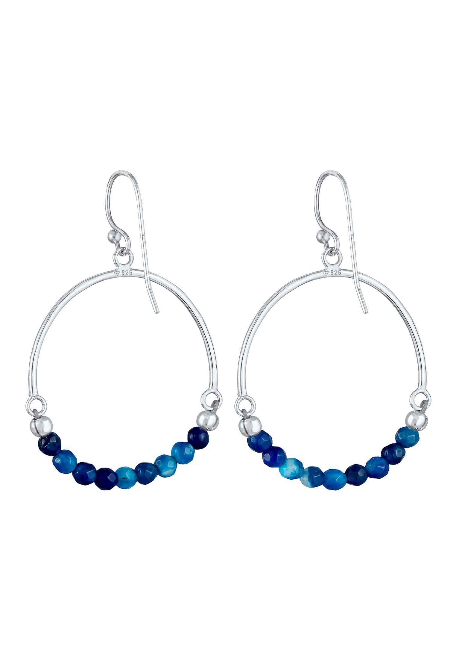 Elli Paar Ohrhänger »Edelstein Achat Beads Rund Boho Hippie 925 Silber«