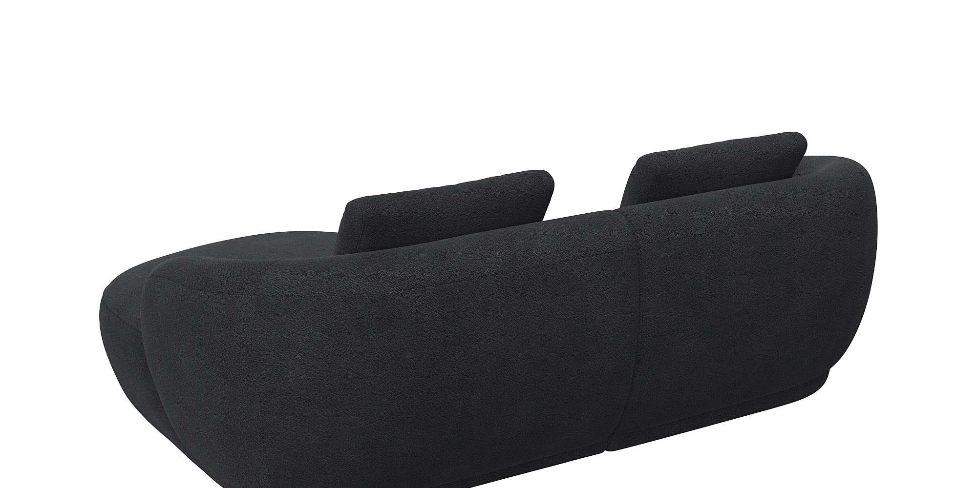 FLEXLUX Wohnlandschaft »Torino, rund, L-Form, Sofa-Ecke mit Recamiere, Longchair-Sofa«, Modernes, organisches Sofa-Design, Kaltschaum, Wellenunterfederung