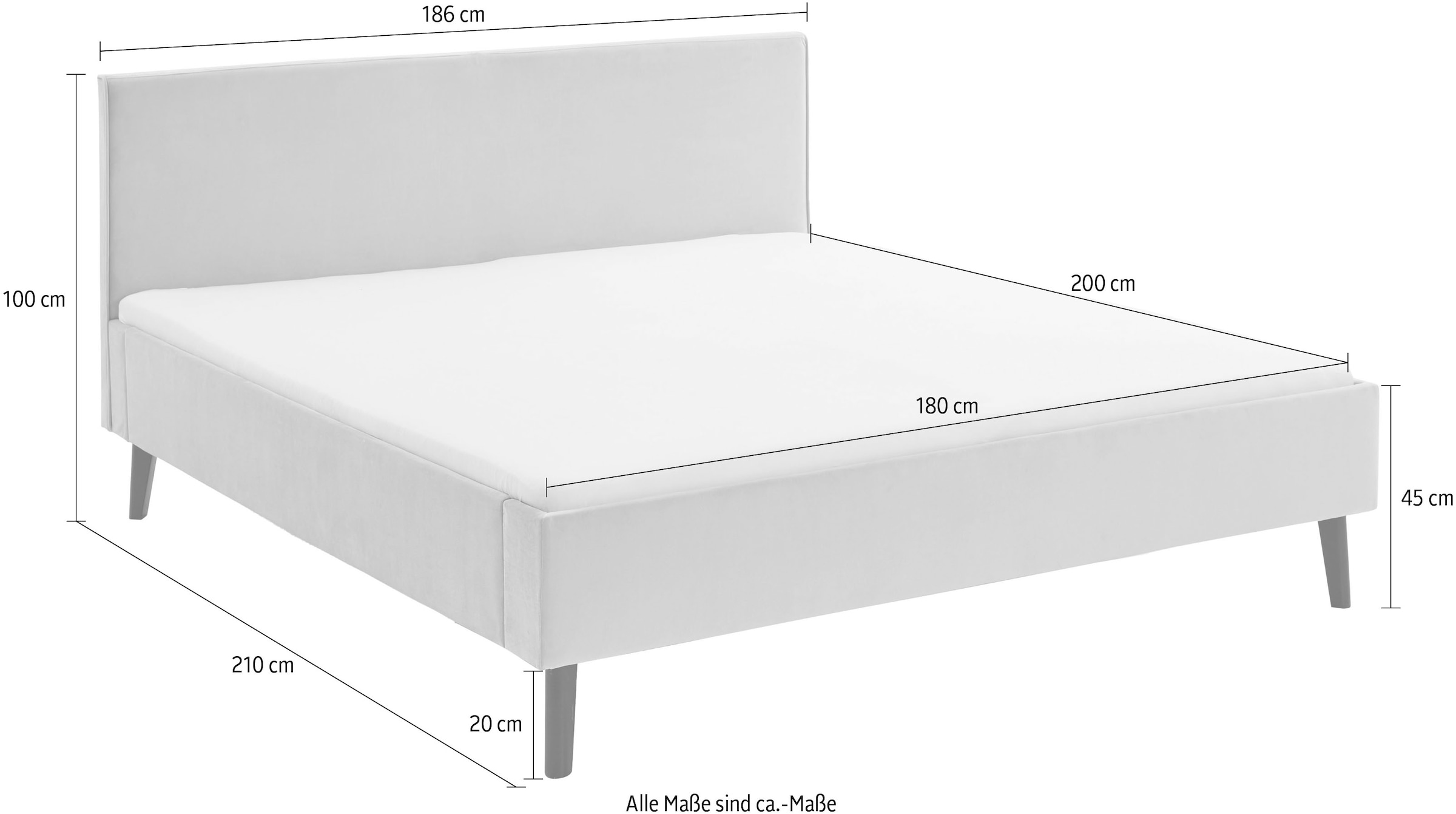meise.möbel Polsterbett »Leira«, erhältlich in den Größen 140 & 180cm