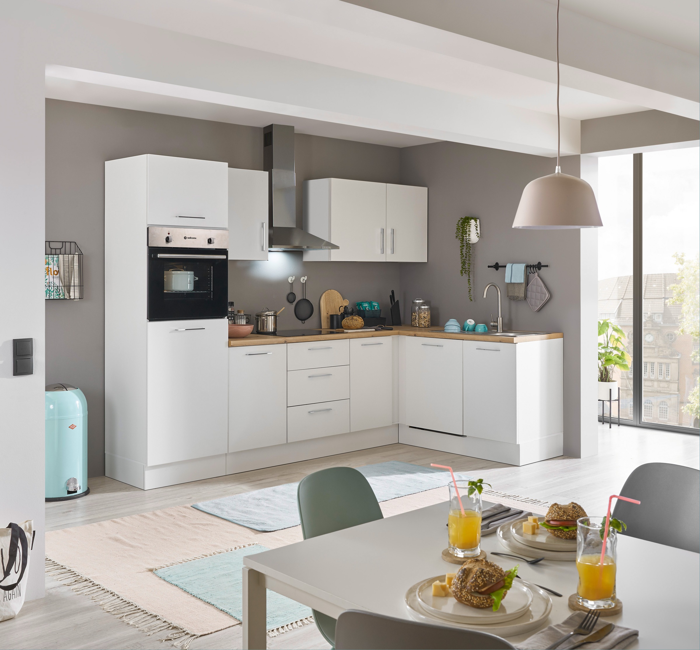 BASIC by Balculina Winkelküche »Turin«, Stellbreite 280x175 cm, wahlweise mit E-Geräten