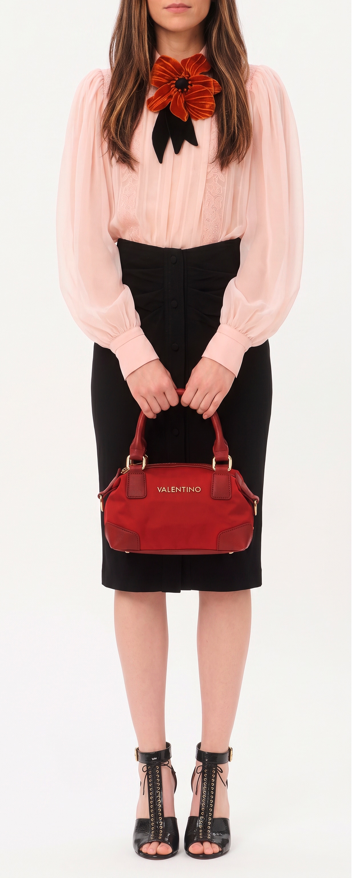 VALENTINO BAGS Shopper »JOLLY BIS RE« Damen Handtasche, Schultertasche mit goldfarbenen Logoschriftzug