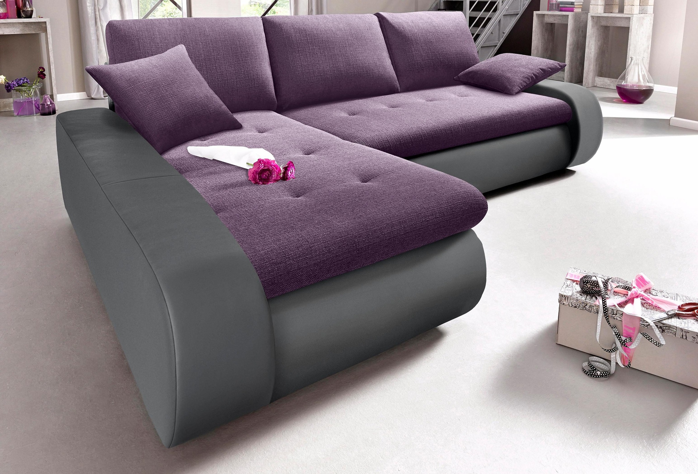 TRENDMANUFAKTUR Ecksofa »Indie, modern und bequem, Materialmix, OTTOs Choic günstig online kaufen